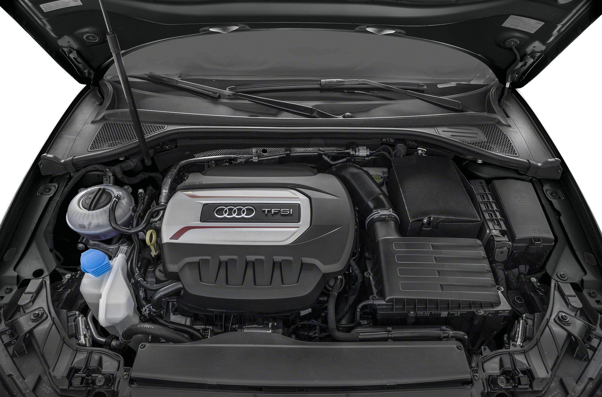 Engine bay with TFSI motor and components