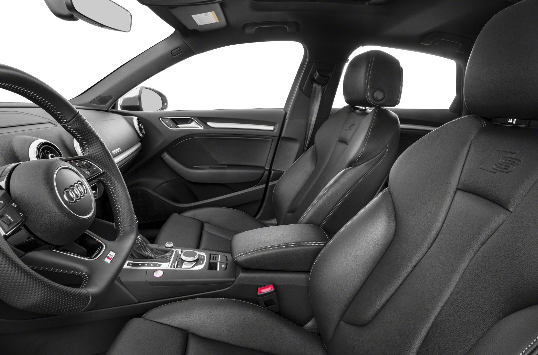 Interior with sport seats embossed with 'S' and multifunctional steering wheel