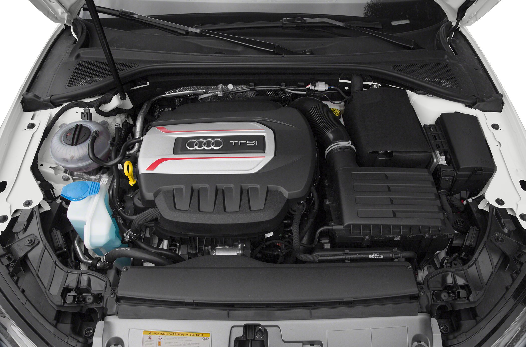 Audi S3 Sedan 8V TFSI engine bay close-up with visible components