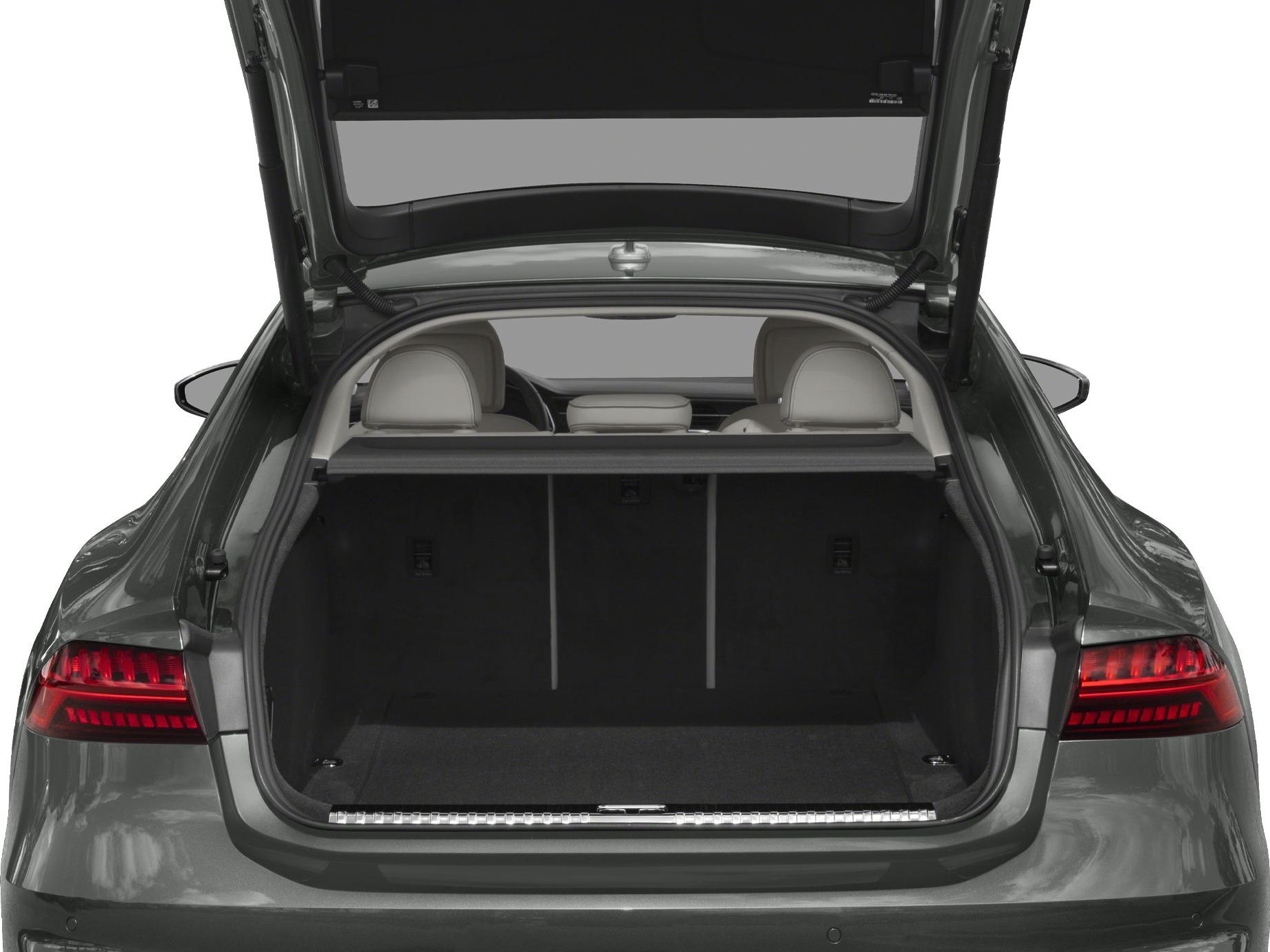 Open trunk with visible rear seats and spacious cargo area