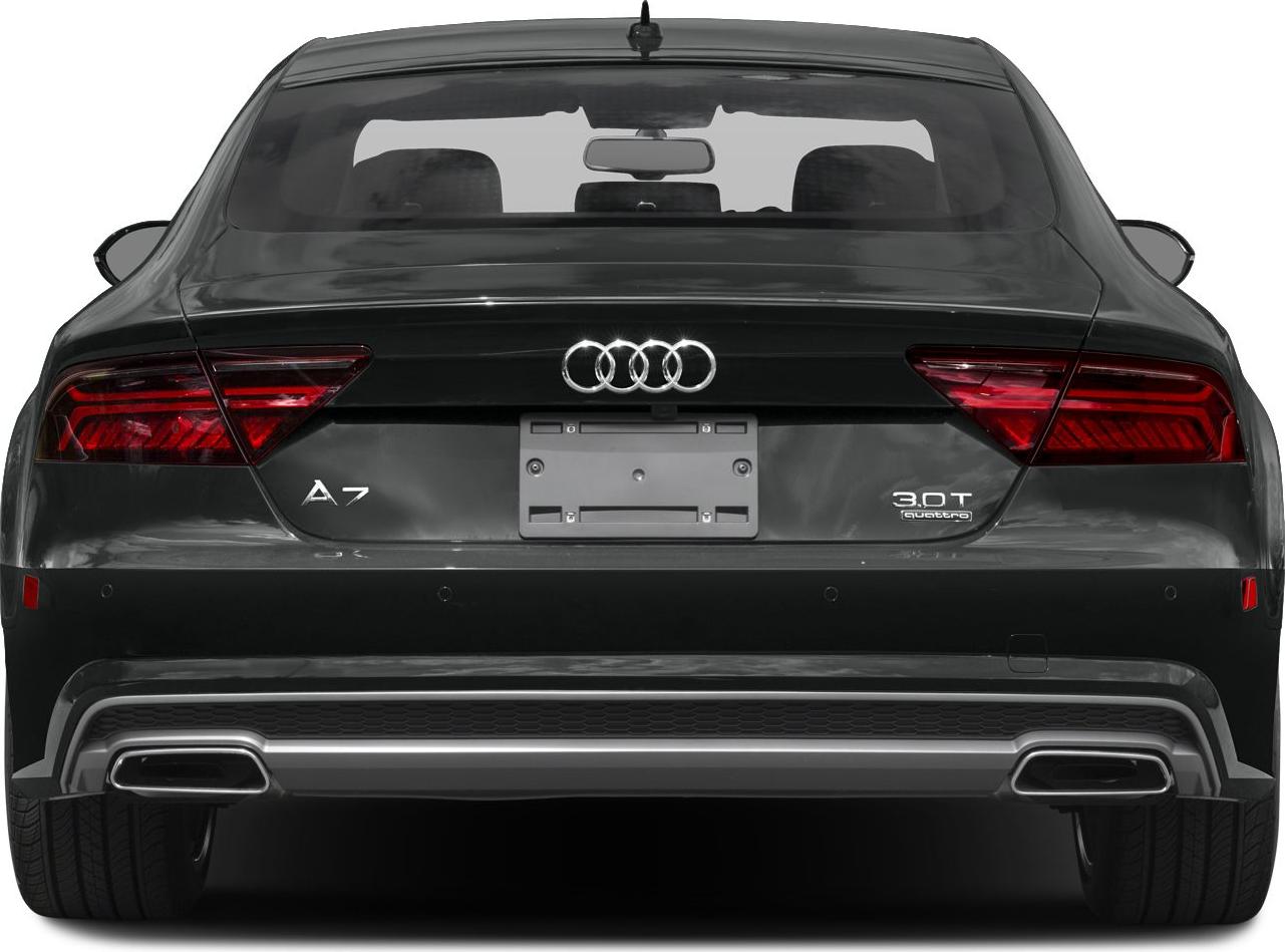 Rear view with dual exhausts, taillights, Audi rings, and badge details.