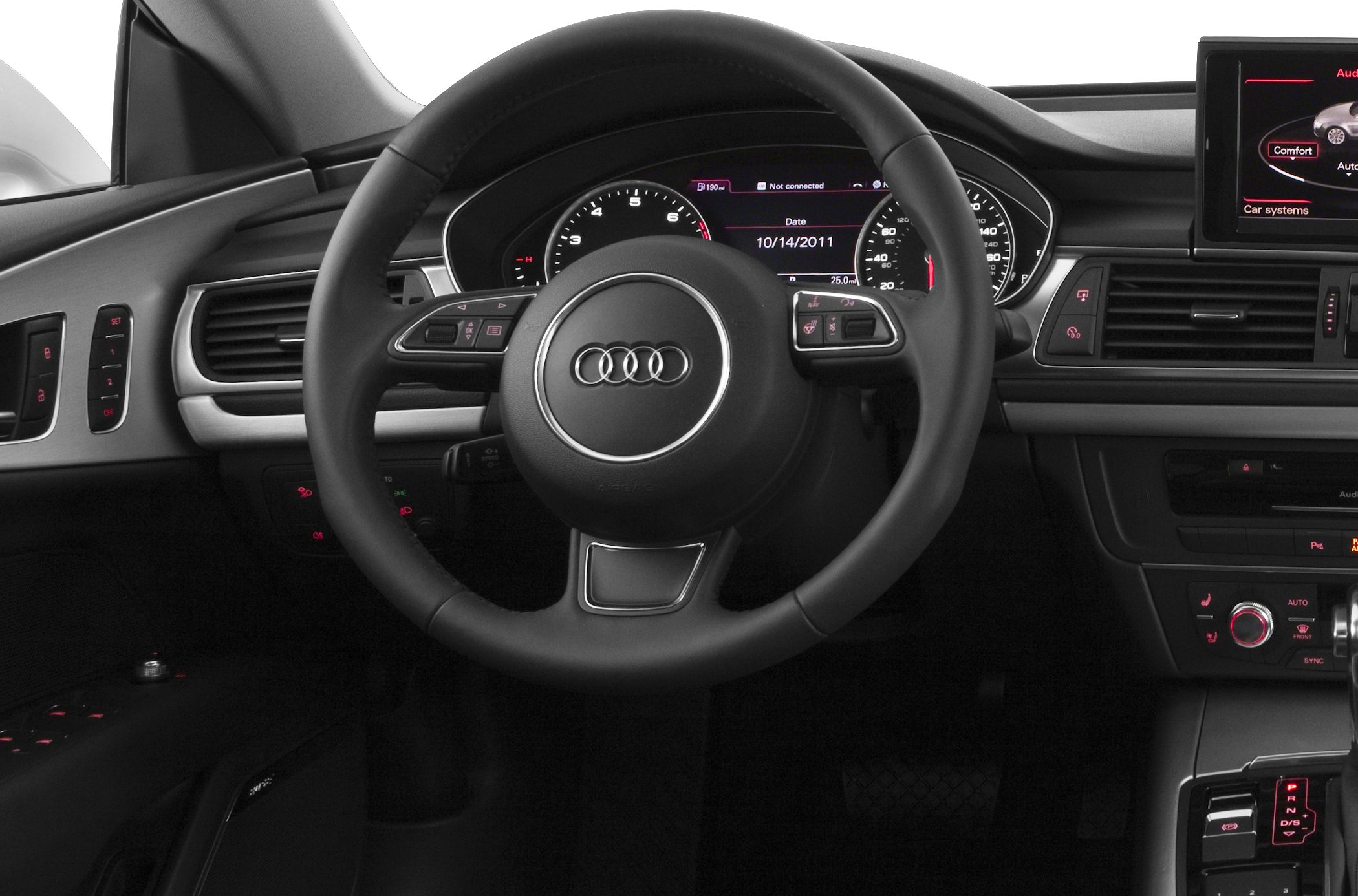 Audi hatchback steering wheel and digital instrument cluster