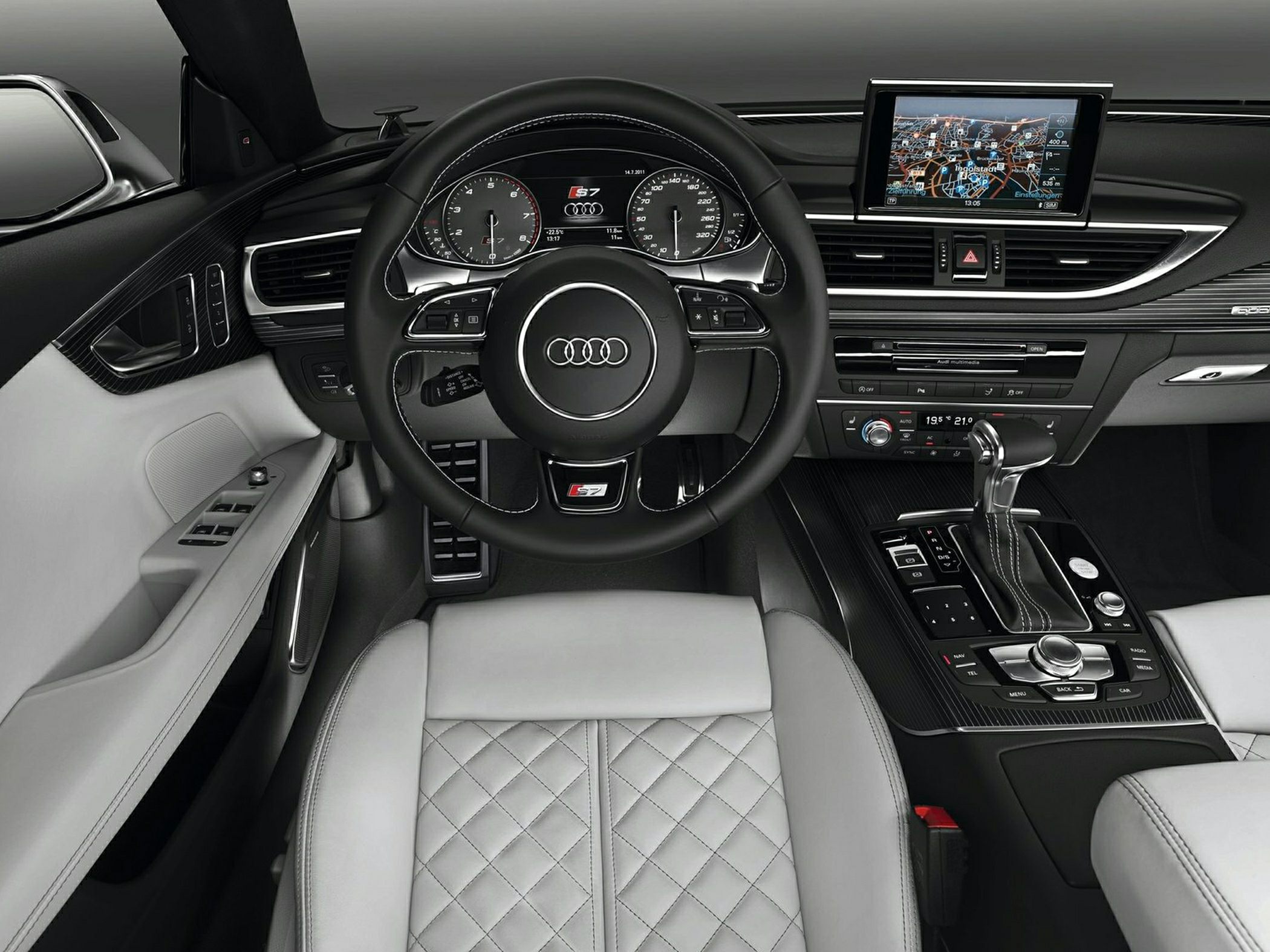 Luxury interior with advanced dashboard and steering wheel