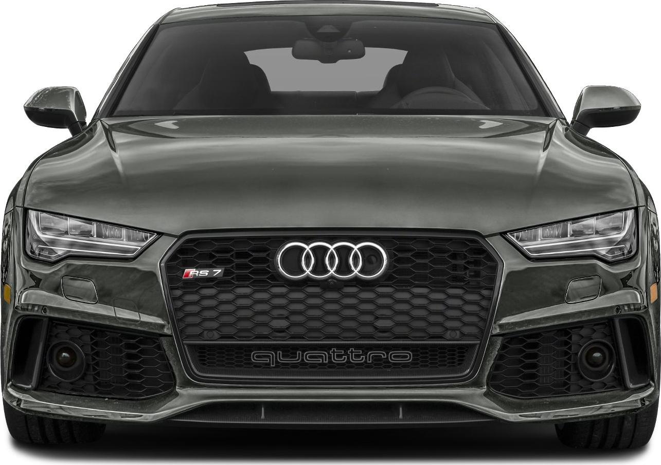 Front view of a car with prominent honeycomb grille and LED headlights