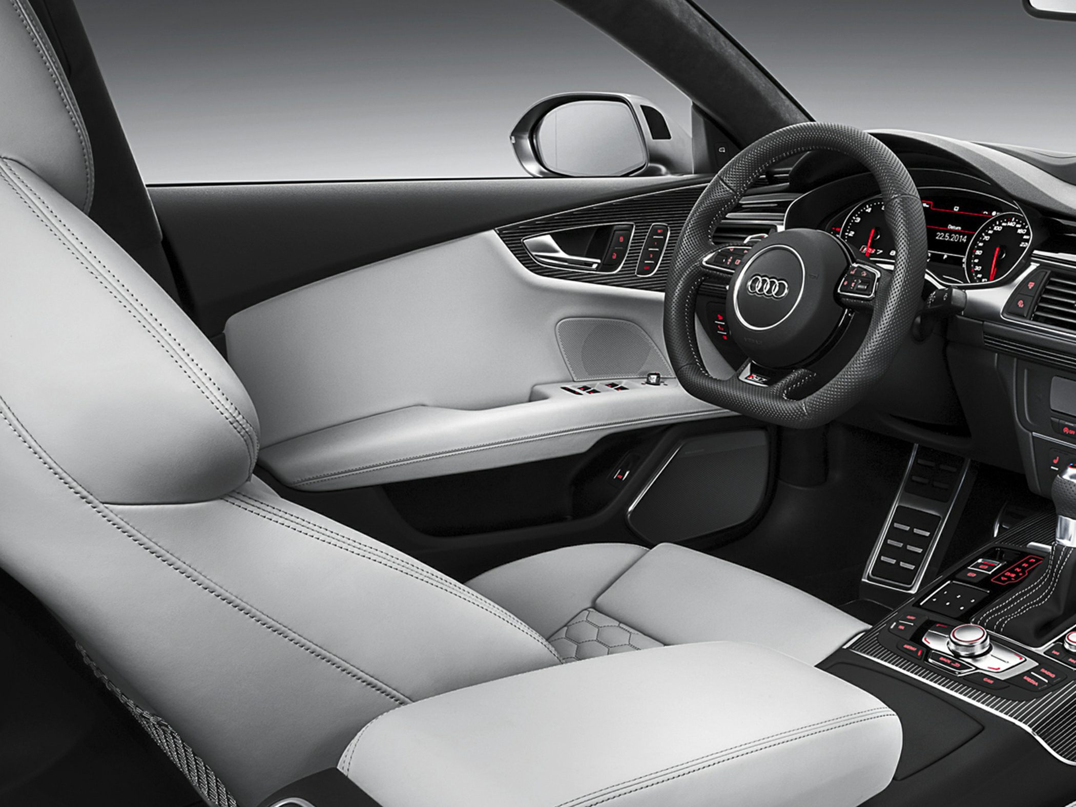 Luxury interior with advanced controls and premium leather seats