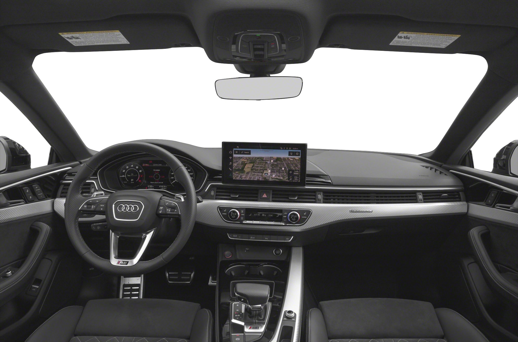 Dashboard, digital display, and steering wheel with controls