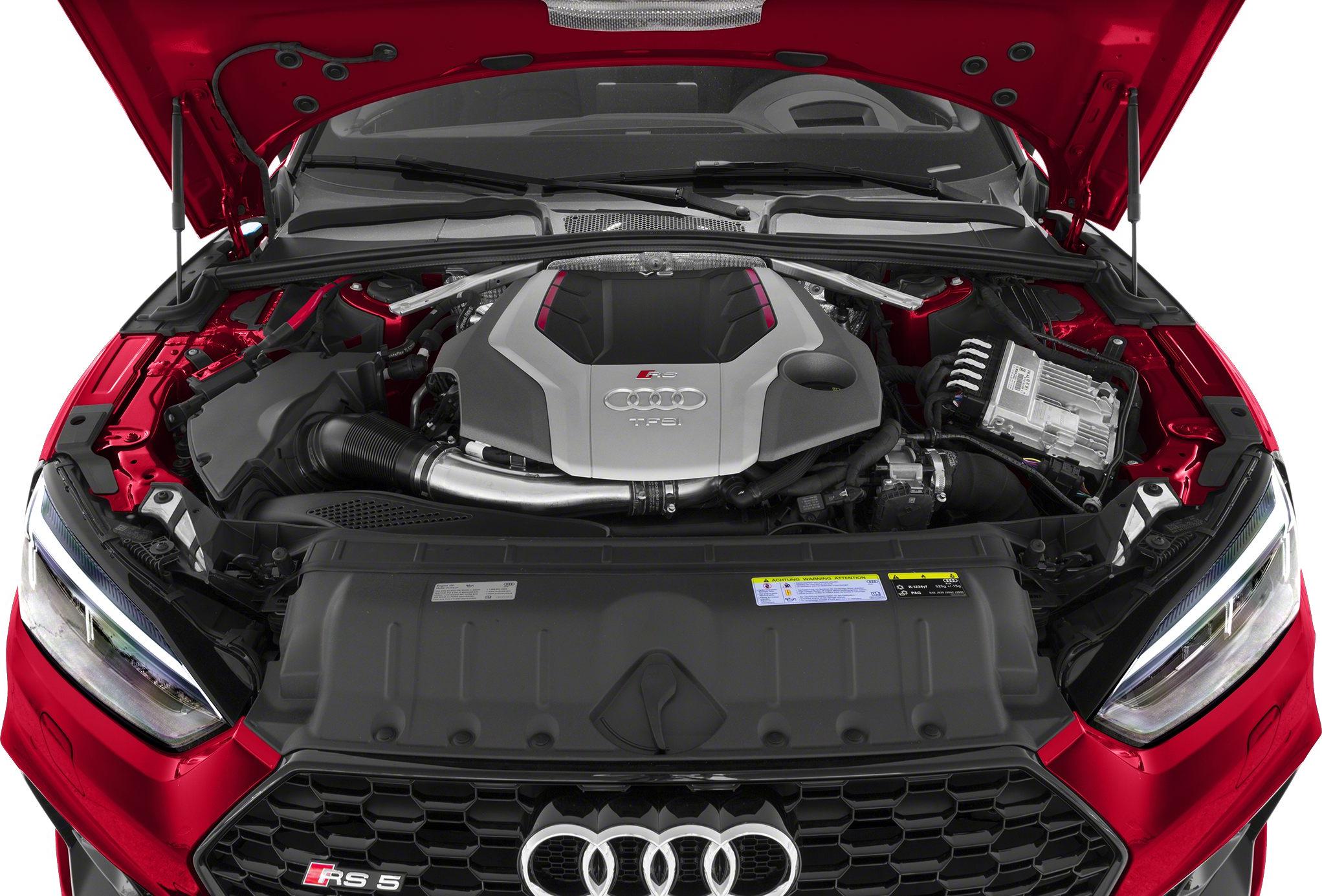Audi RS 5 Coupe engine bay with V6 TFSI power unit