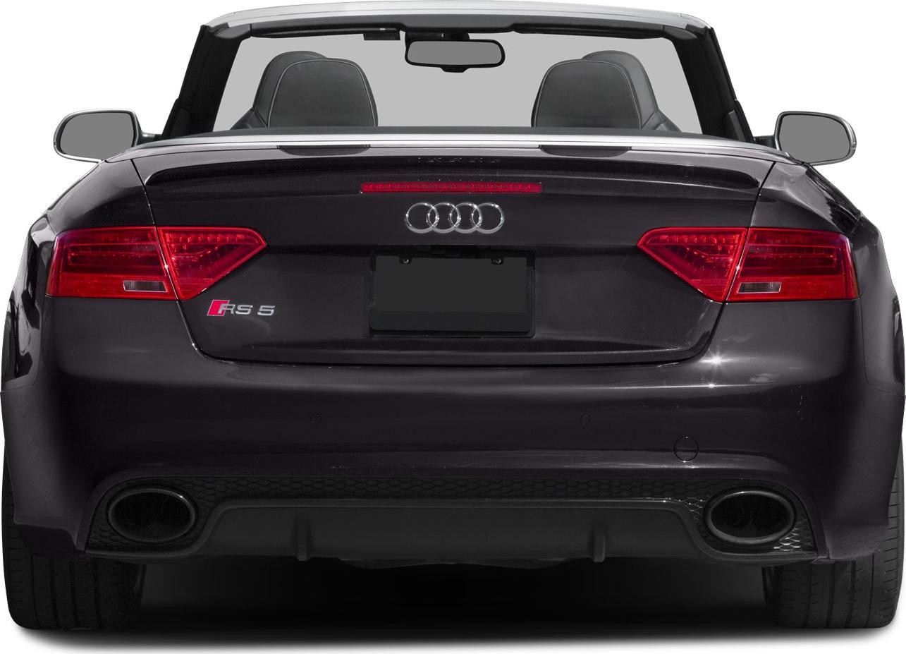 Rear view of convertible with dual exhausts and distinct taillights