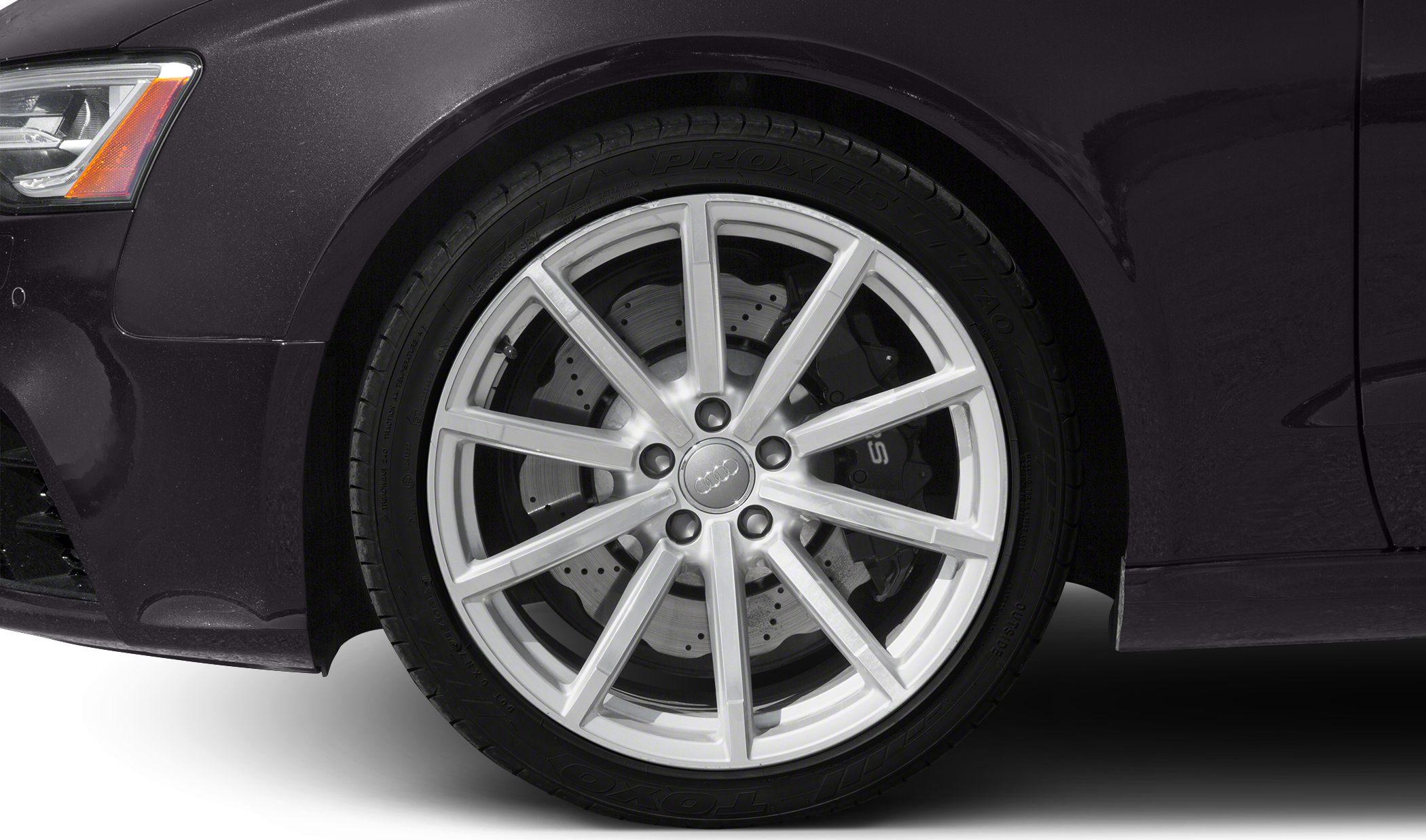 Close-up of alloy wheel and perforated brake disc