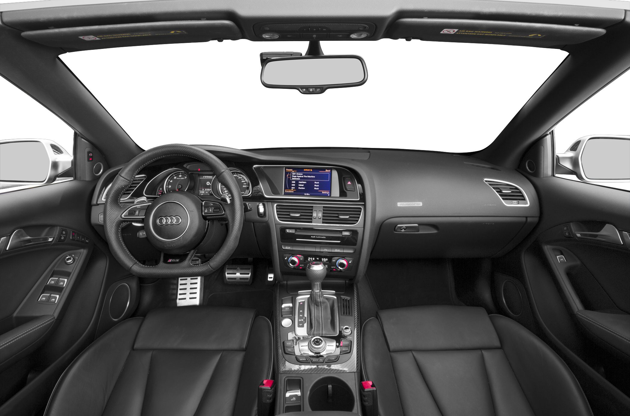 Audi RS 5 Cabriolet interior dashboard, steering wheel and center console controls