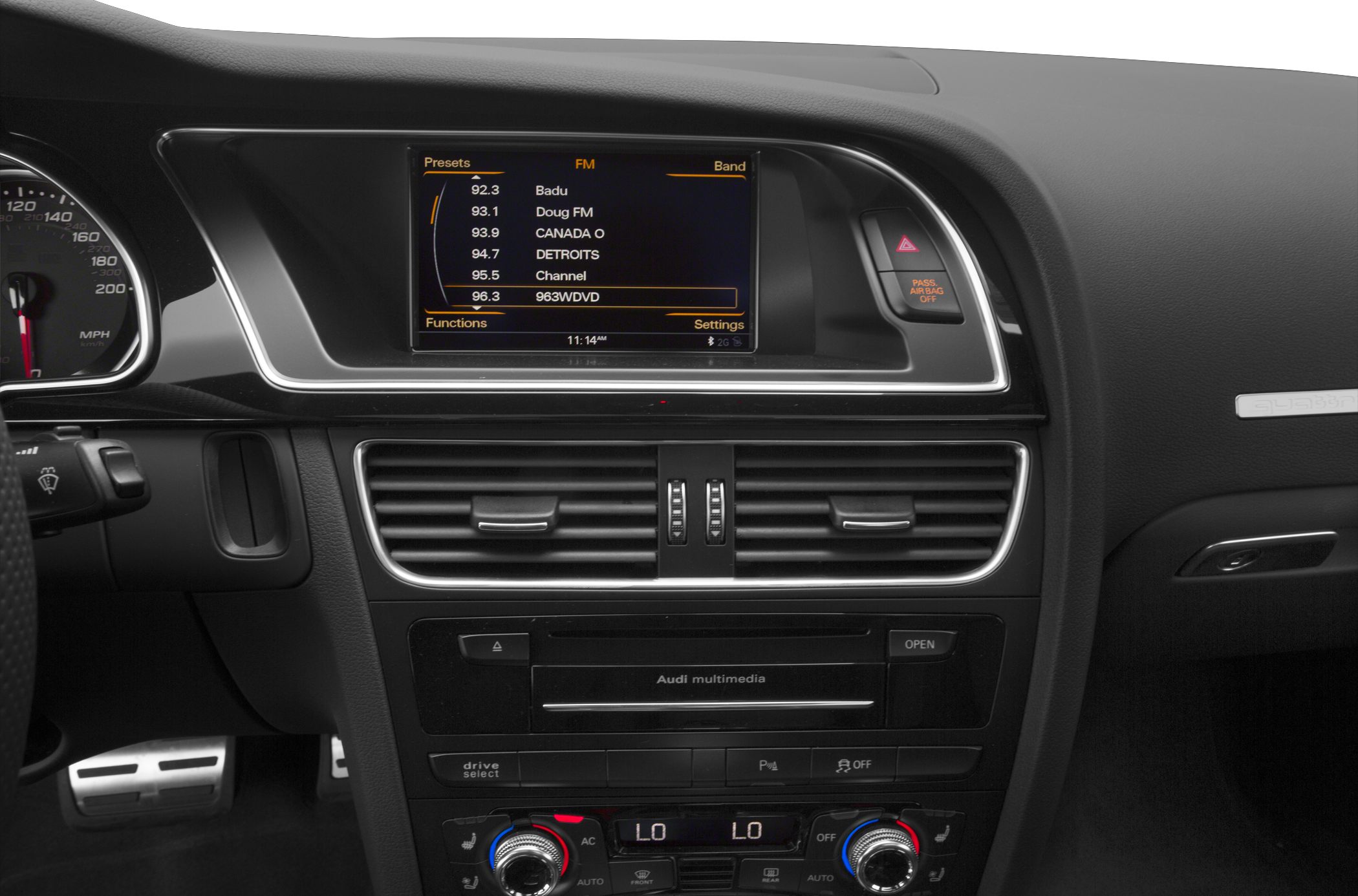 Multimedia display and dual-zone climate control in car dashboard