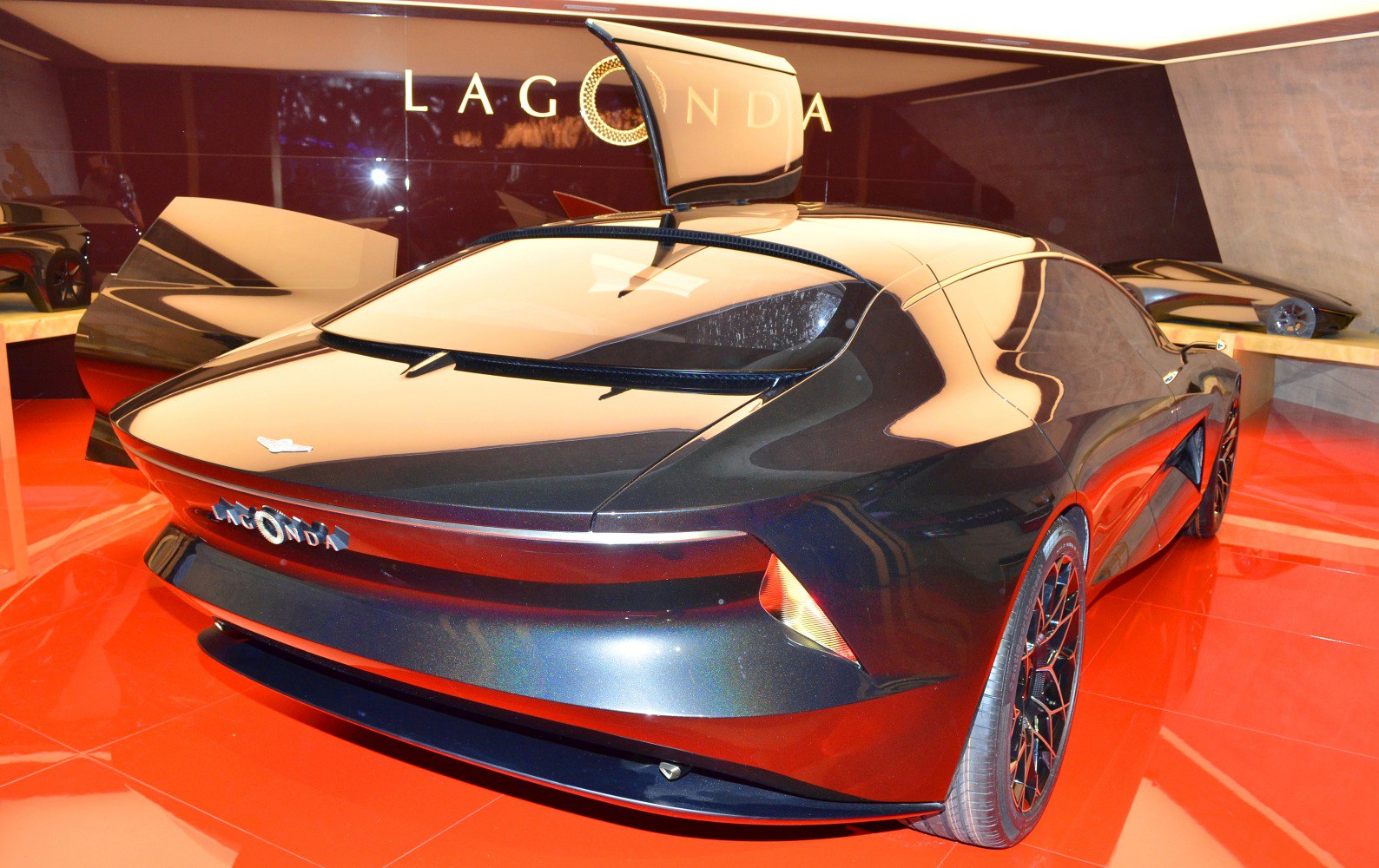 Futuristic rear design with unique rear door and sleek styling