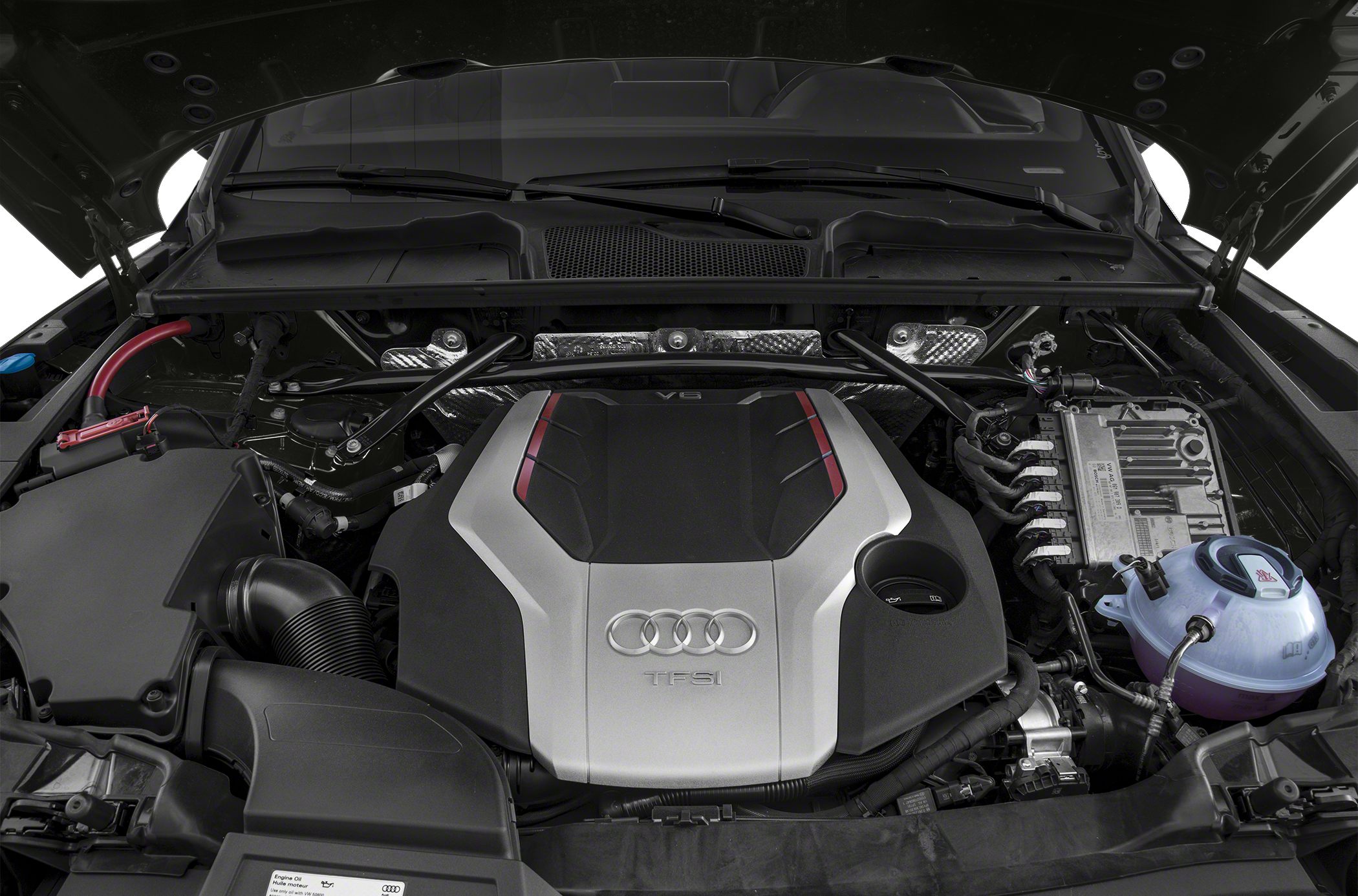 V6 TFSI engine with detailed cover and components