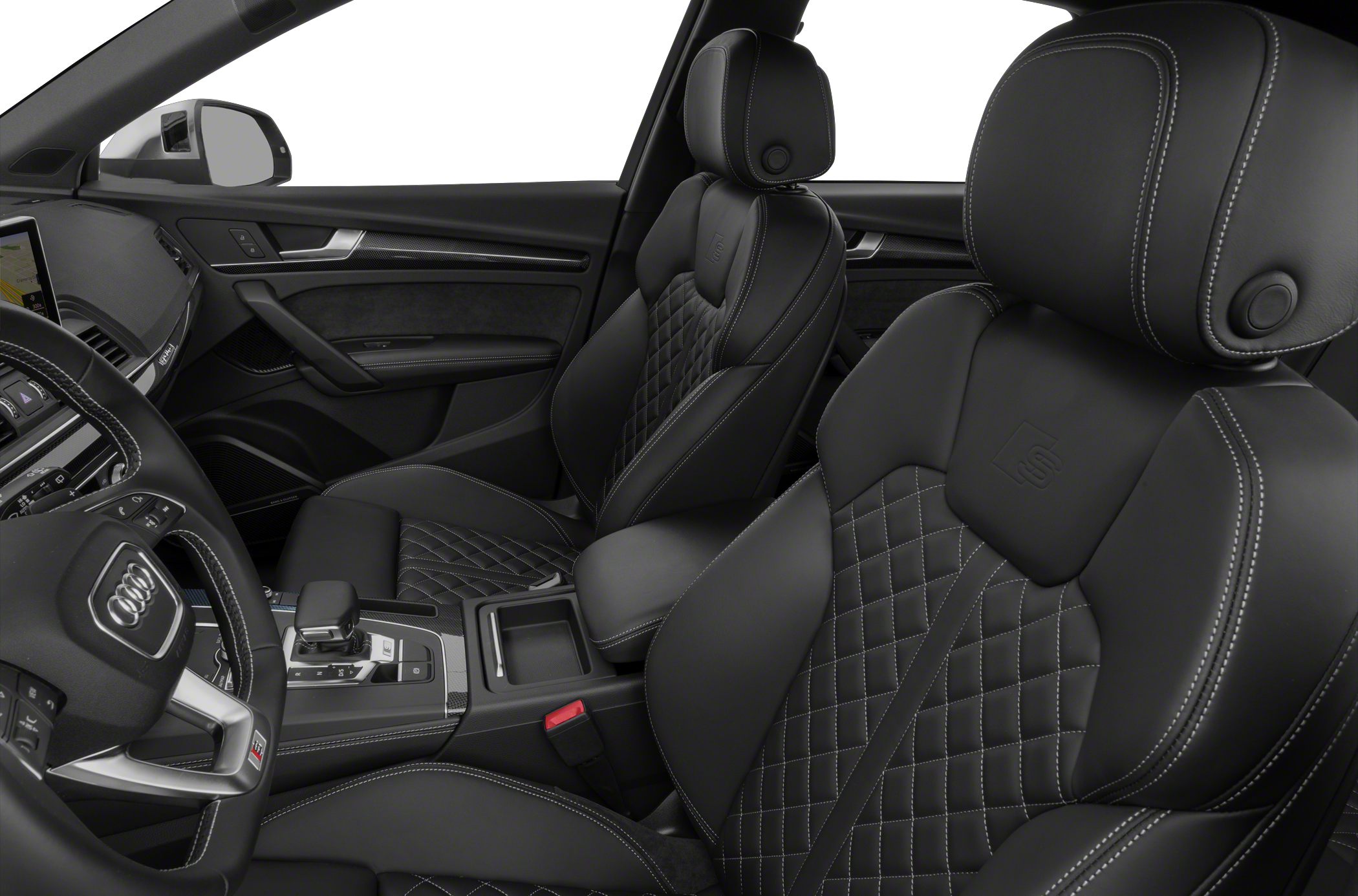 Premium leather sport seats with diamond stitching