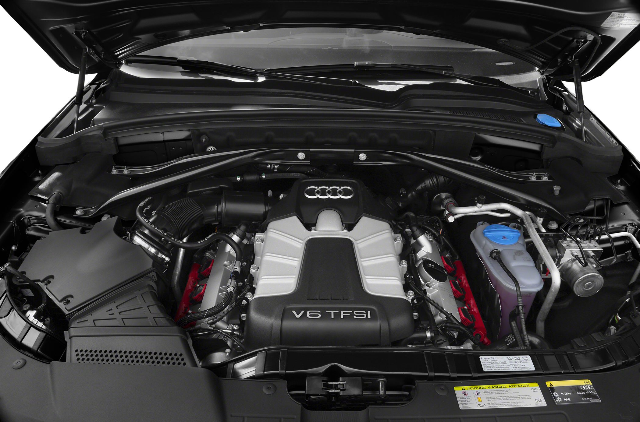 Audi V6 TFSI engine with detailed components in engine bay