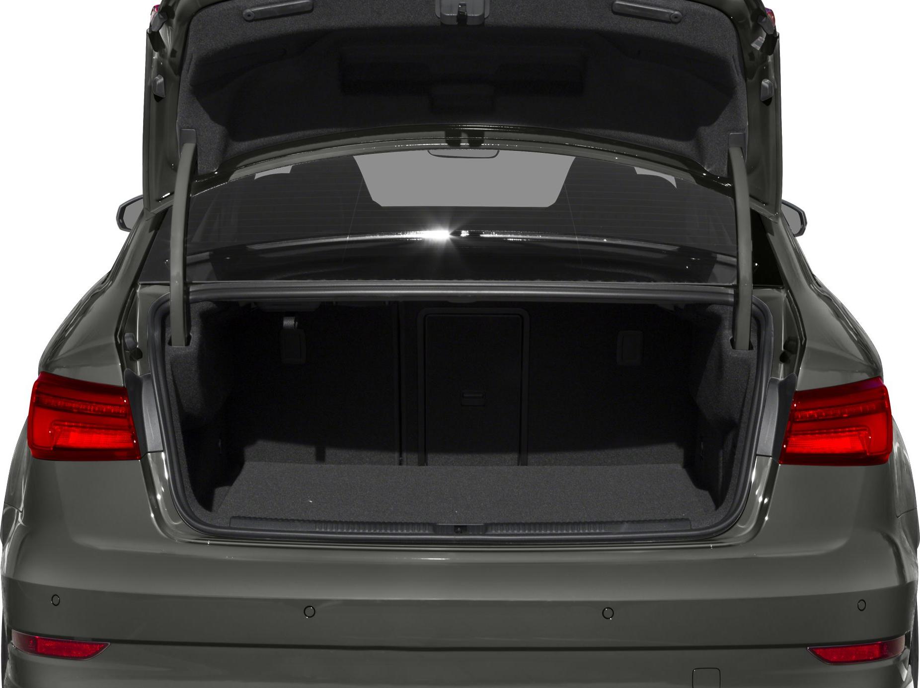 Open trunk view with spacious cargo area and visible taillights