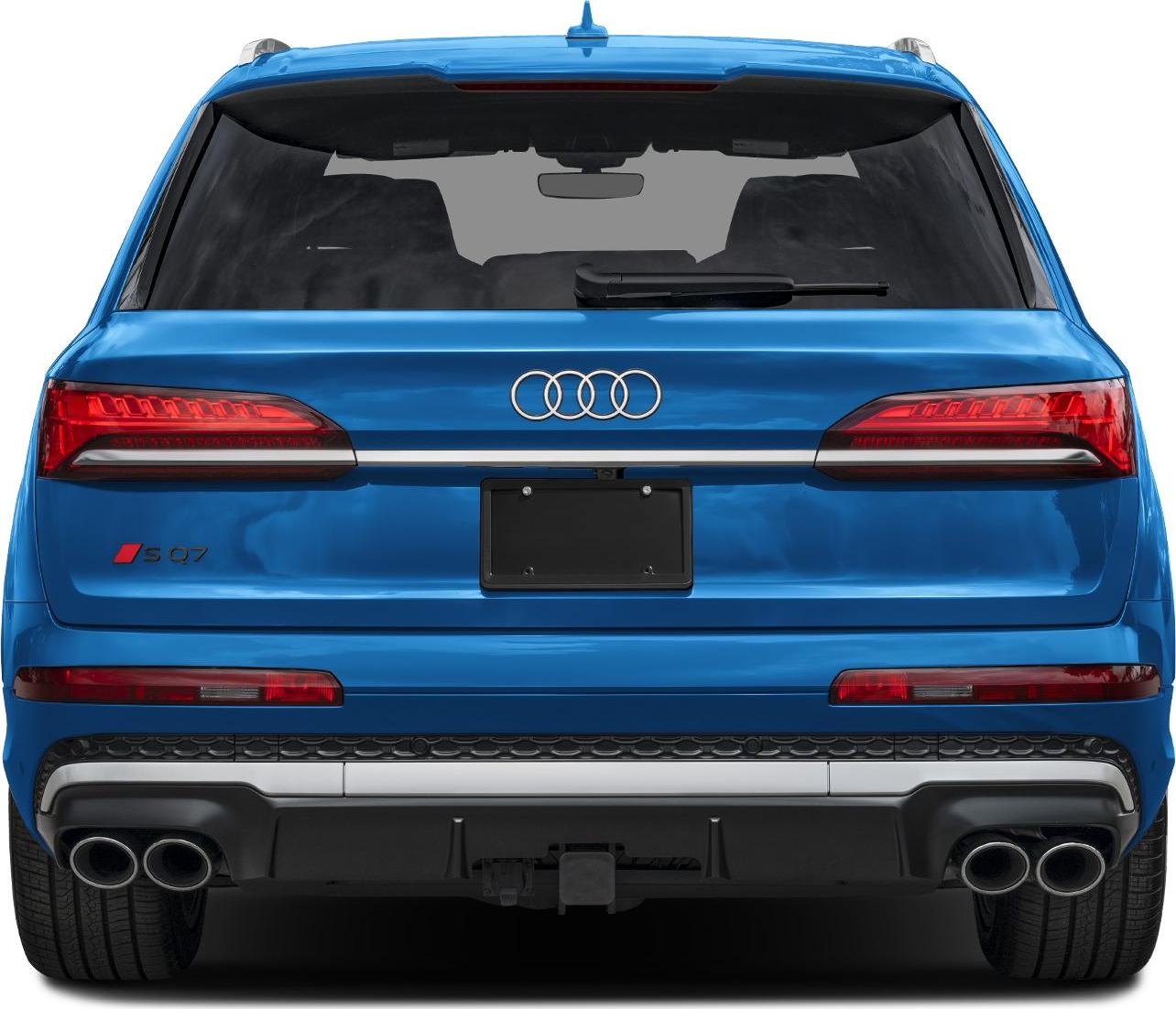 Blue SUV rear with quad exhaust and LED tail lights