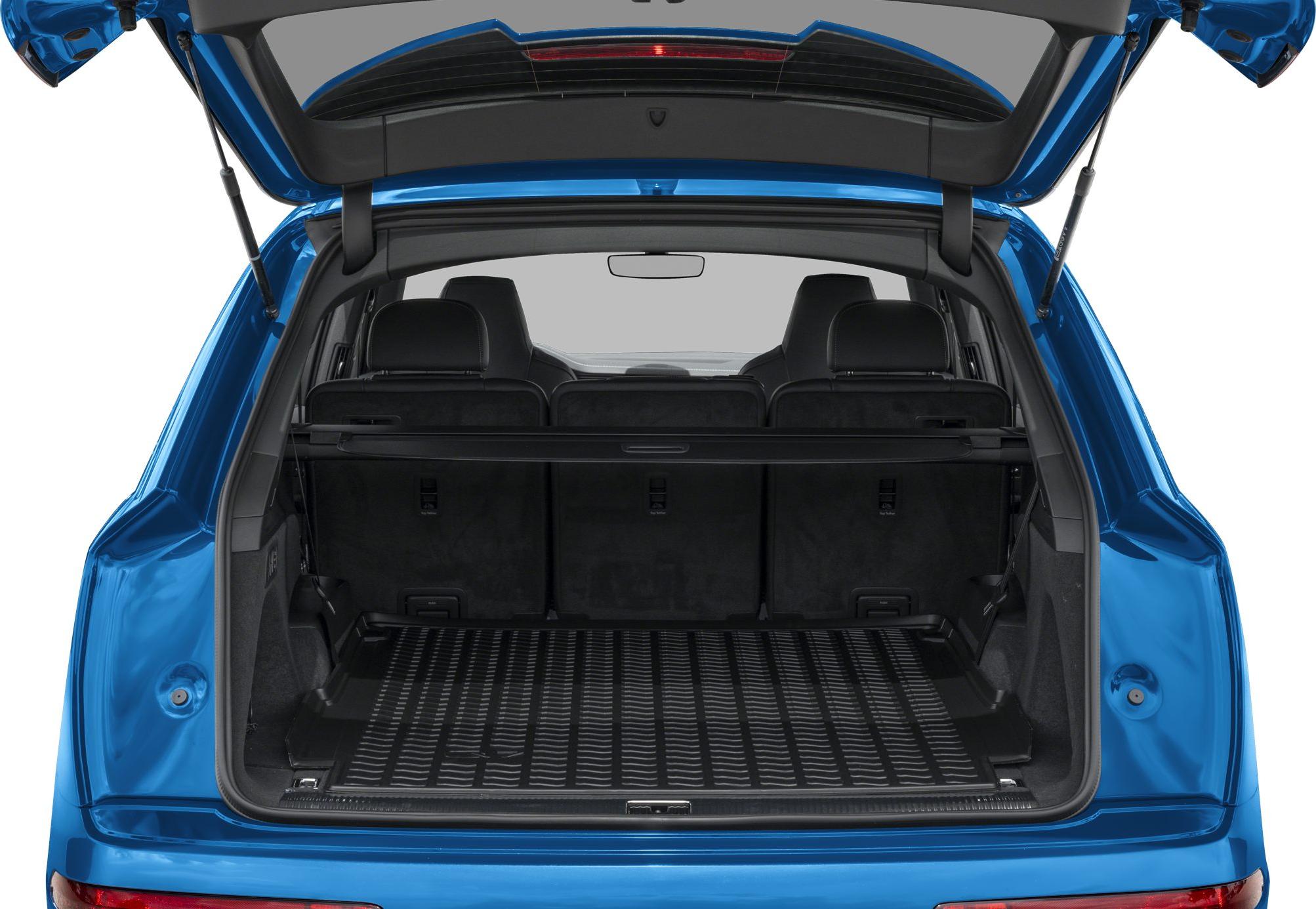 Spacious rear cargo area with foldable seats and cargo mat
