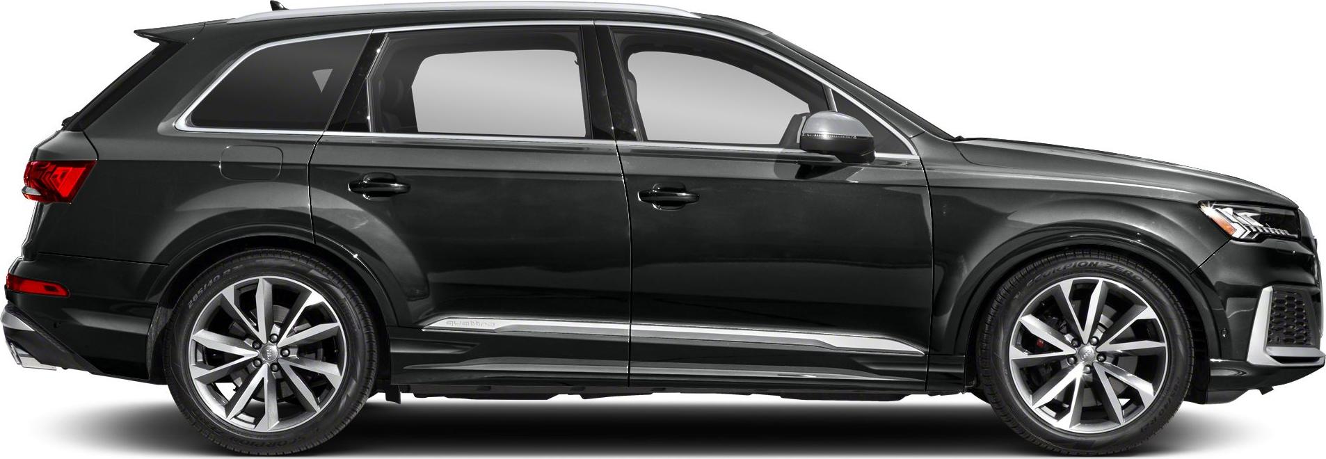 Side profile of a sleek SUV with alloy wheels and modern design.