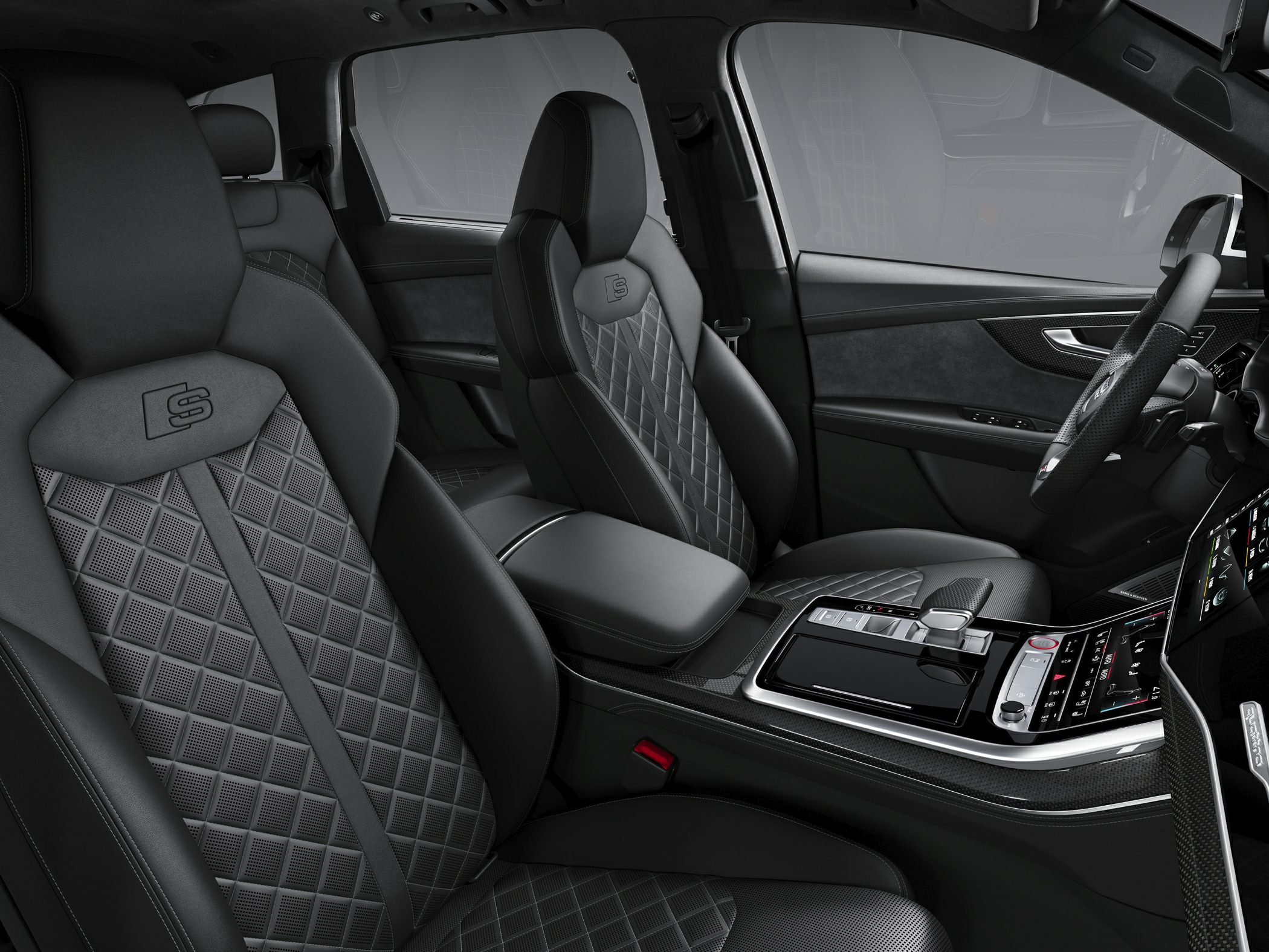 Luxury interior with quilted seats and advanced center console