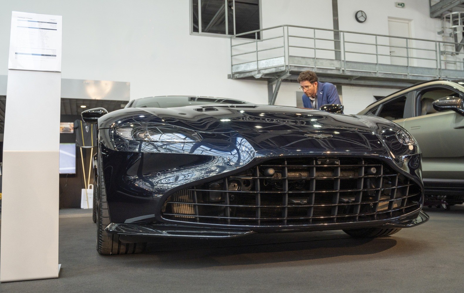 Front grille and sleek headlights close-up