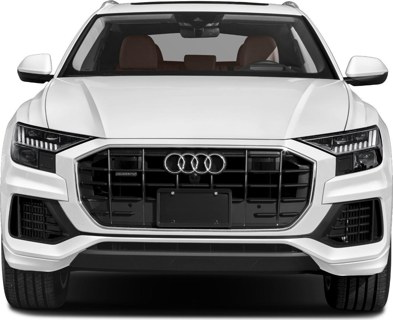 Front view with large grille and LED headlights