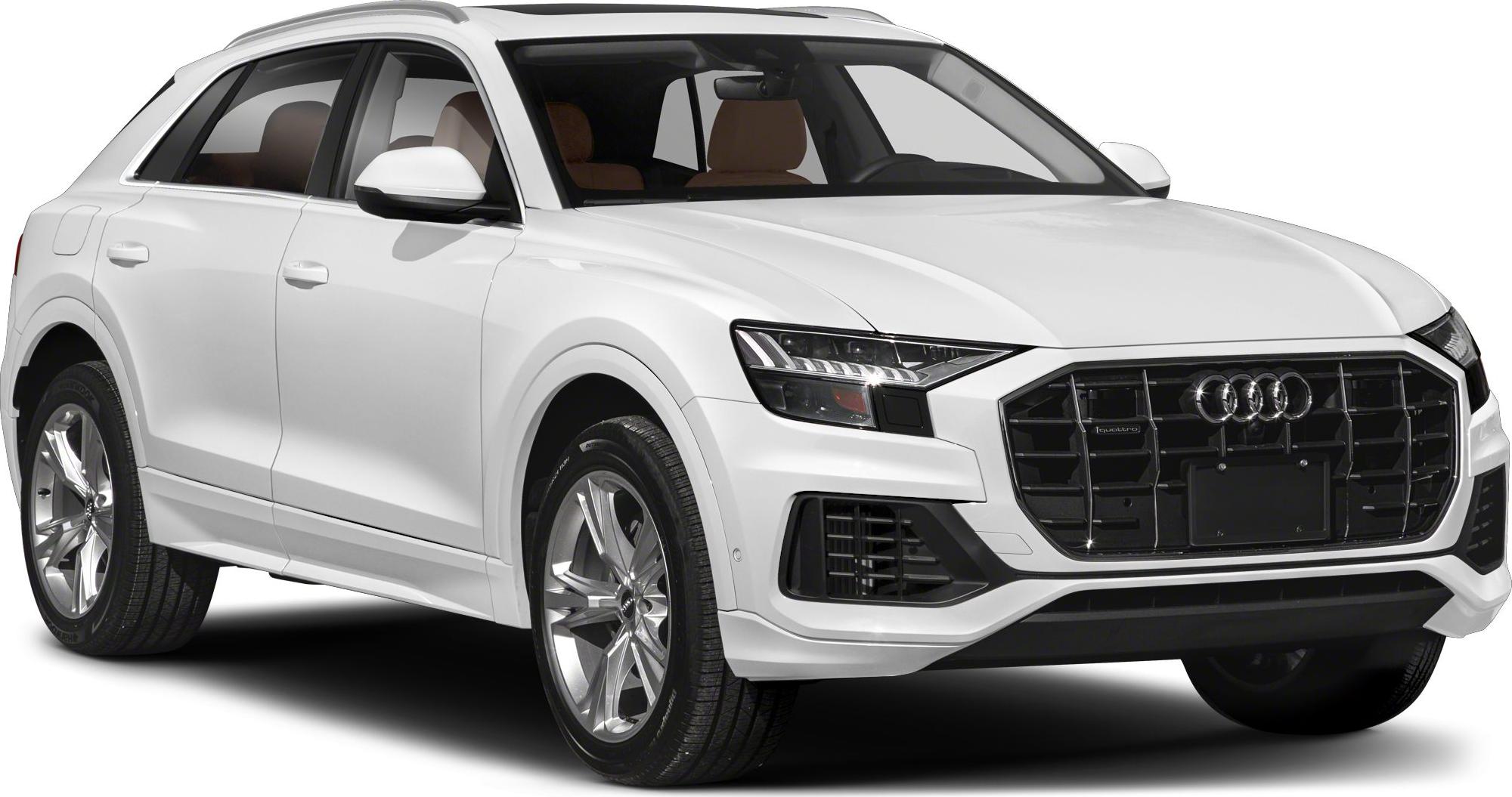 Front grille and LED headlights of a modern luxury SUV