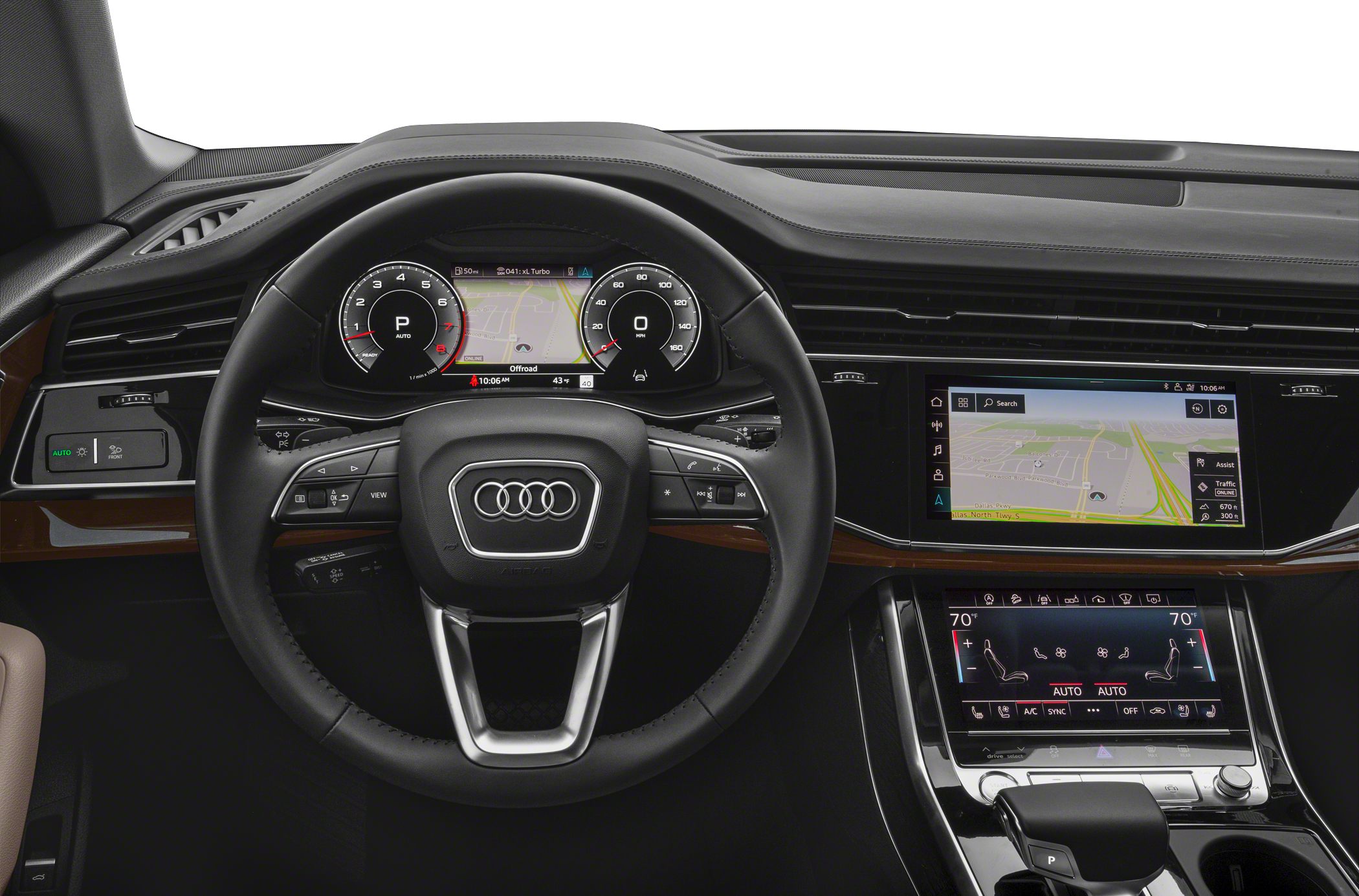 Digital dashboard and touchscreen infotainment system with climate control