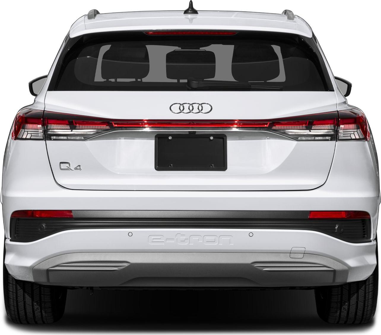 Rear view with taillights and e-tron badging