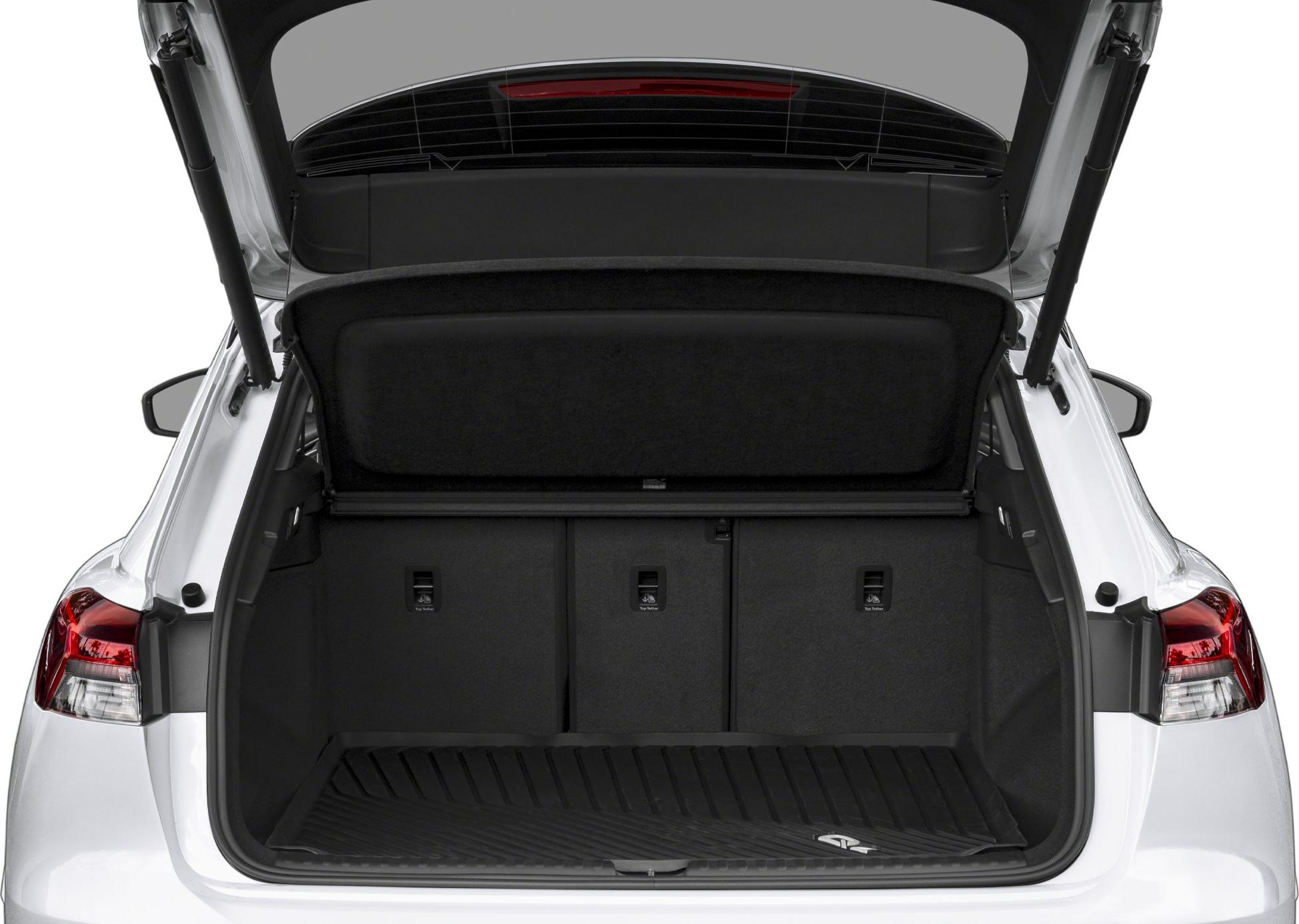 Spacious rear trunk cargo area with foldable split seats.