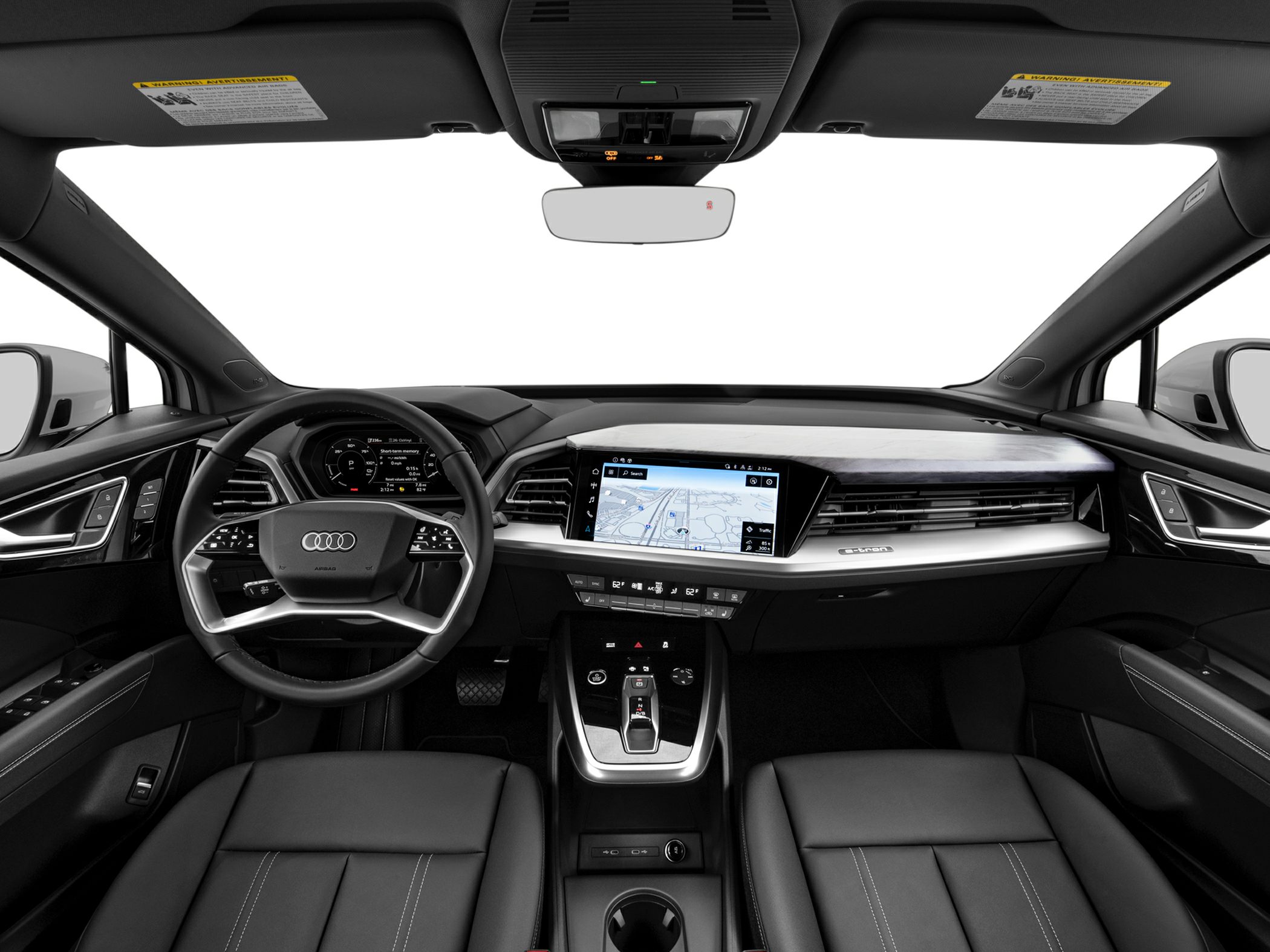 Modern digital instrument cluster and touchscreen infotainment center