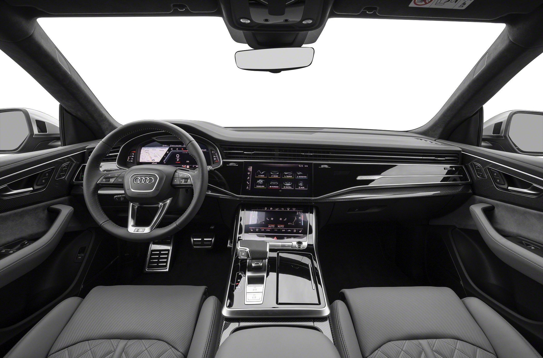 Digital instrument cluster and dual touchscreen infotainment system