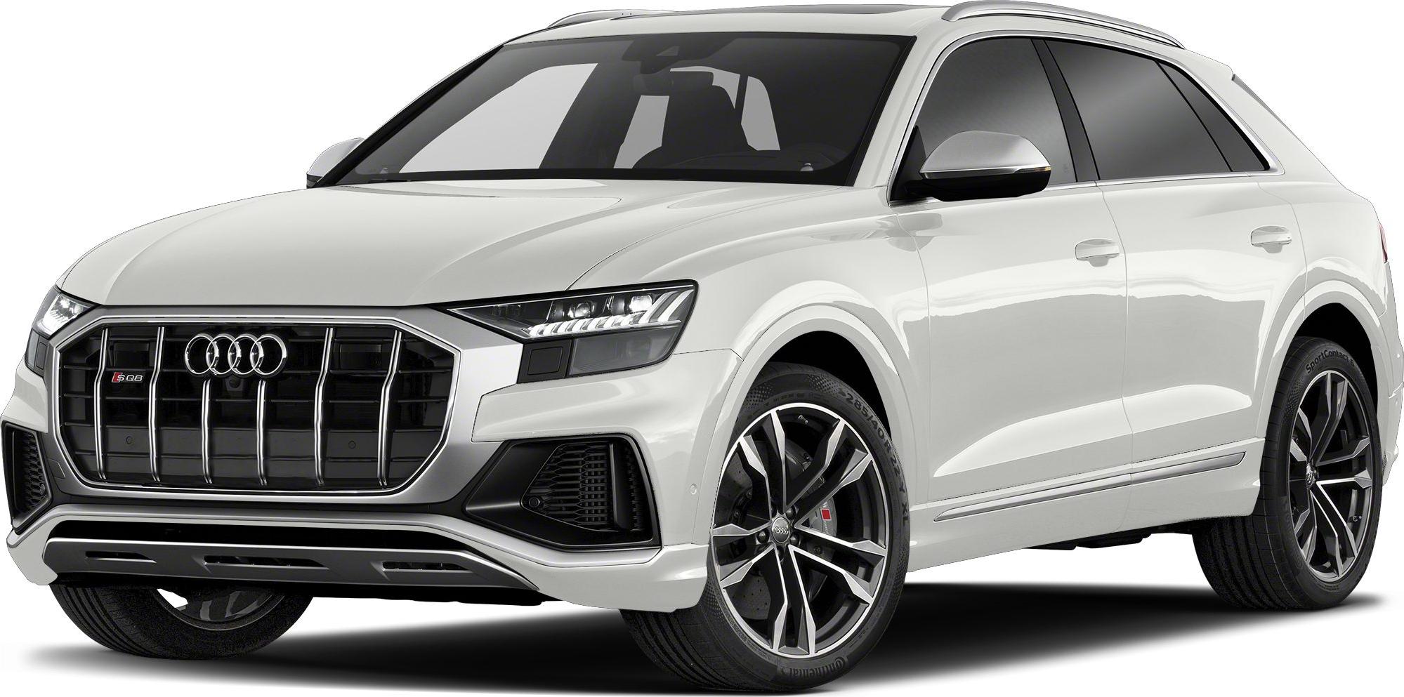 Audi SQ8 4M front grille and LED headlights with alloy wheels