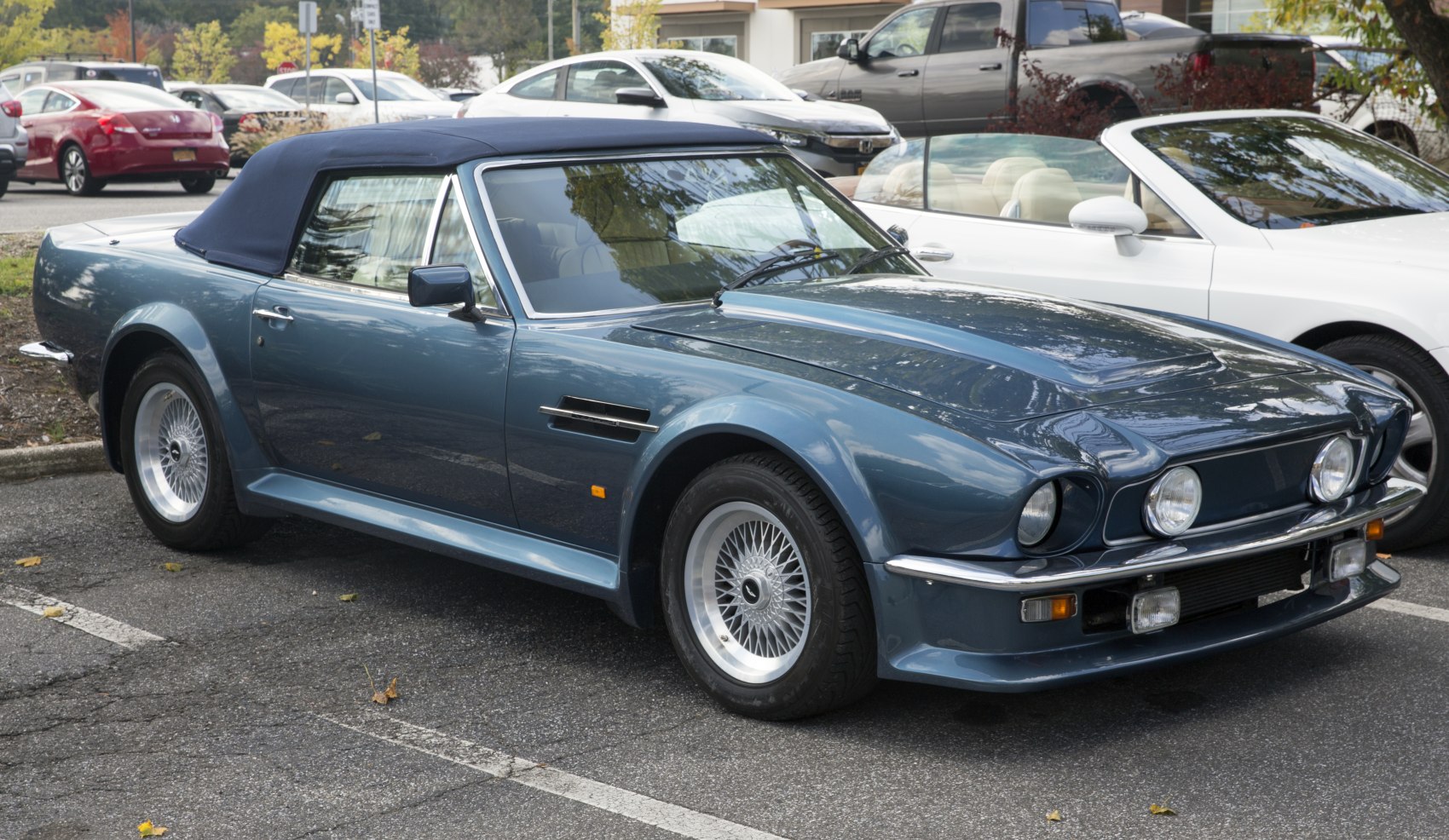 Classic convertible with wire wheels and soft-top roof