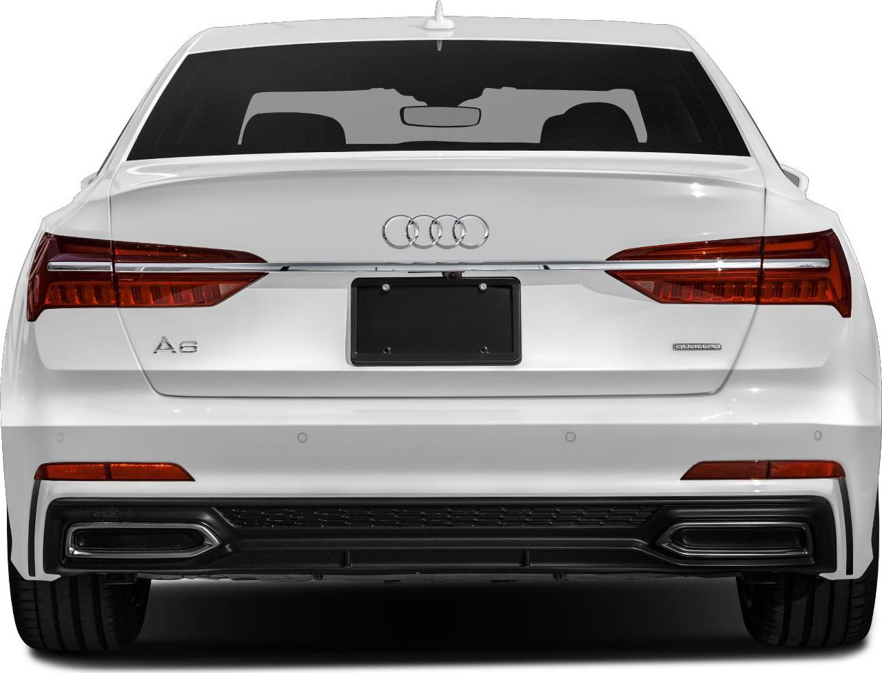 Rear view with sleek taillights and quattro badge