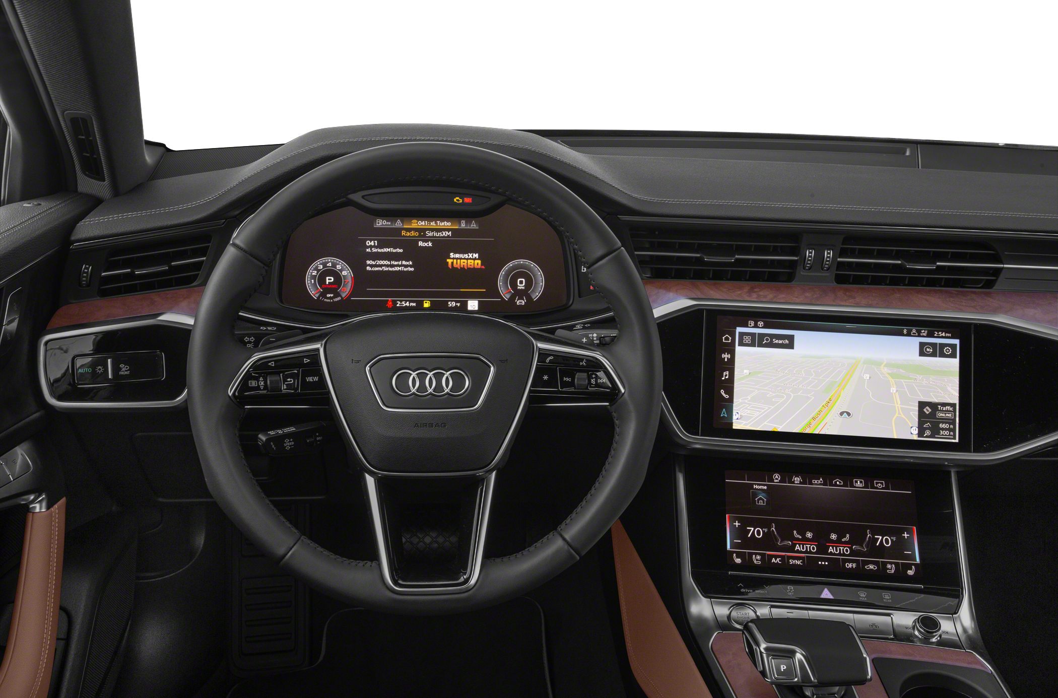 Digital instrument cluster and dual touchscreen infotainment display