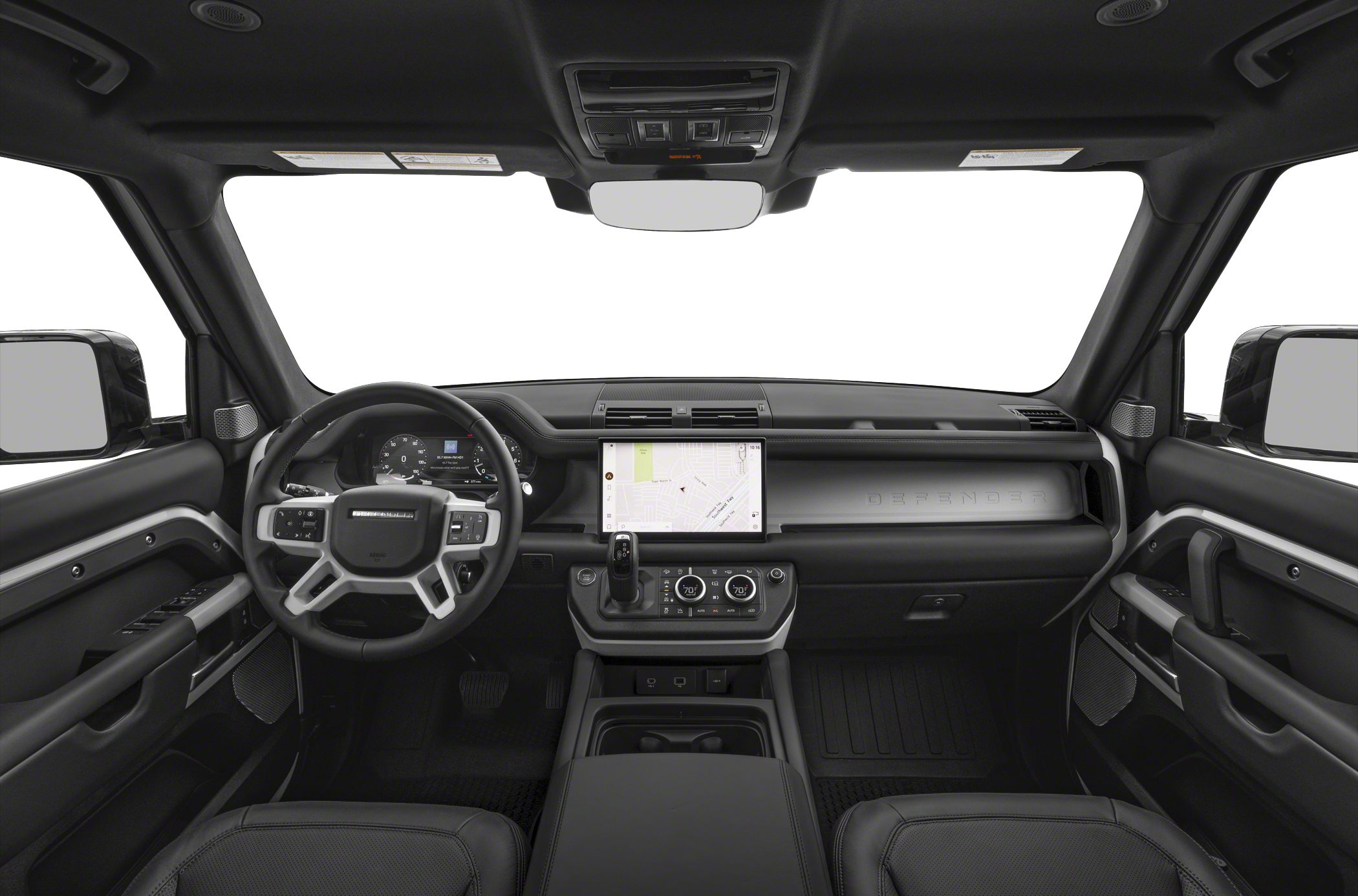 Digital dashboard and touchscreen infotainment system with ergonomic steering wheel