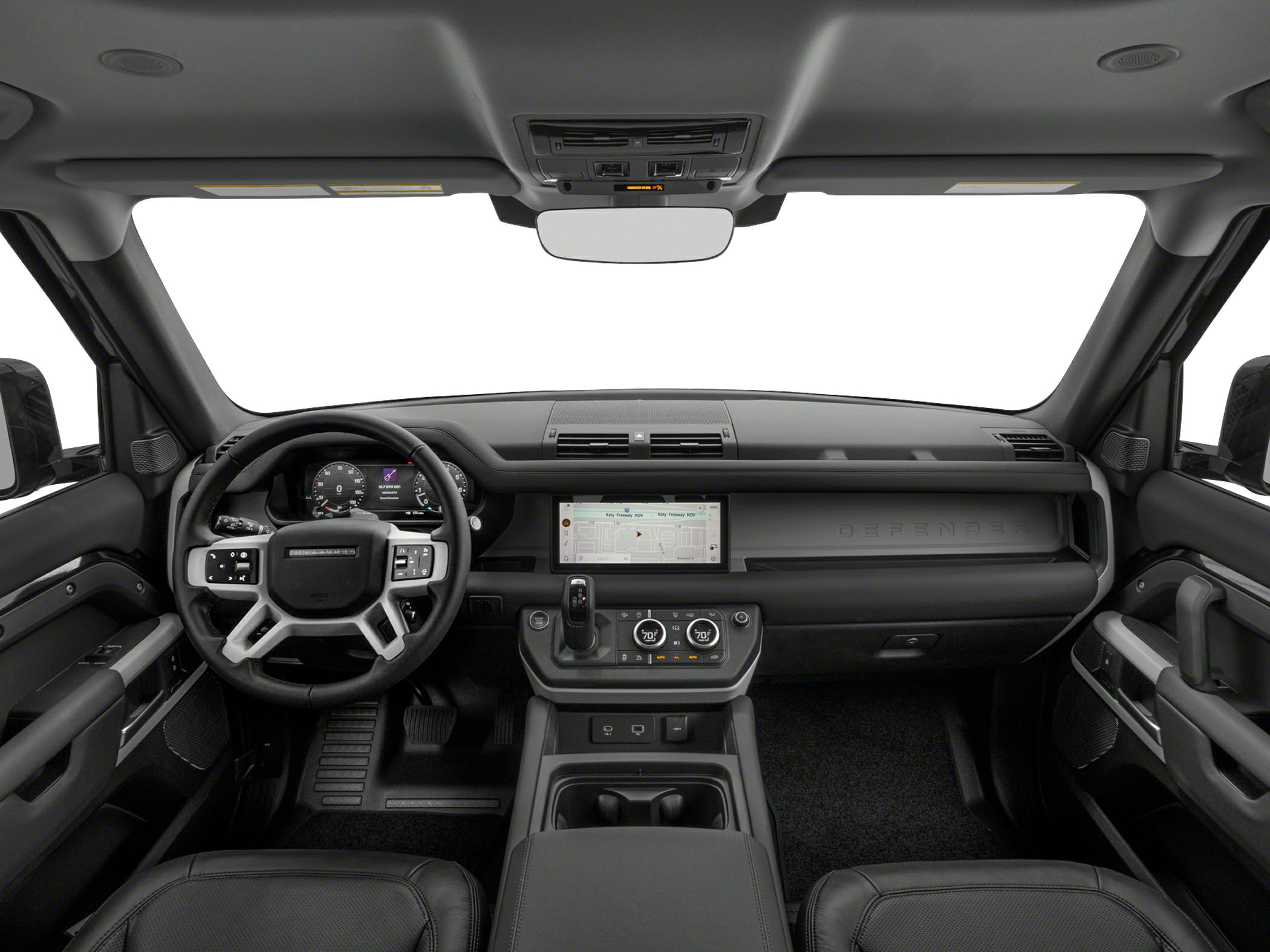 Modern dashboard with digital displays and multifunction steering wheel