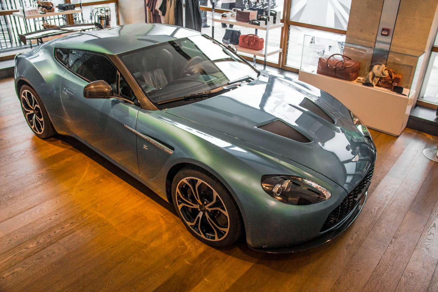 Sporty coupe with aerodynamic hood vents and stylized alloy wheels