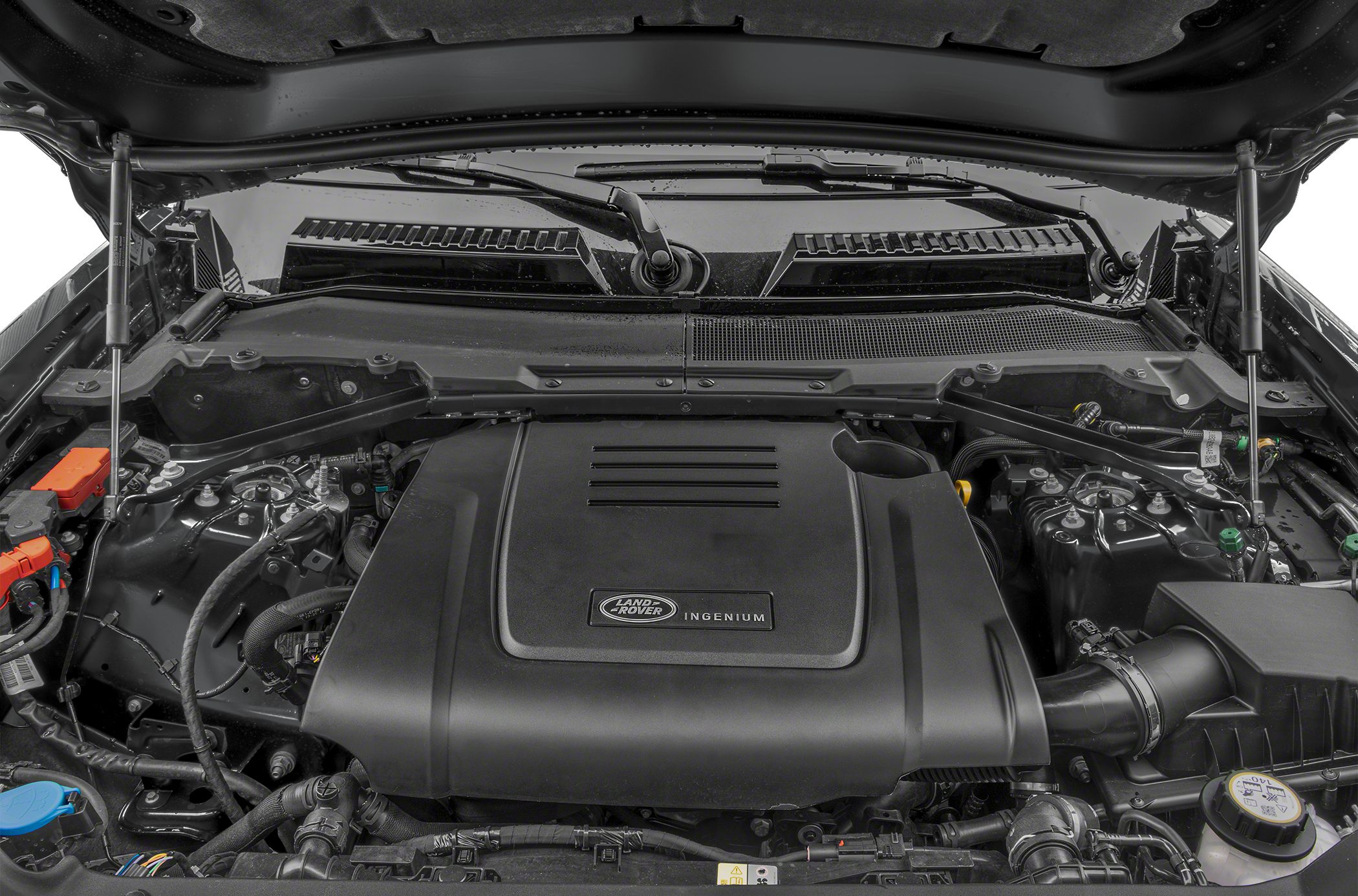 Engine bay with Land Rover Ingenium engine cover