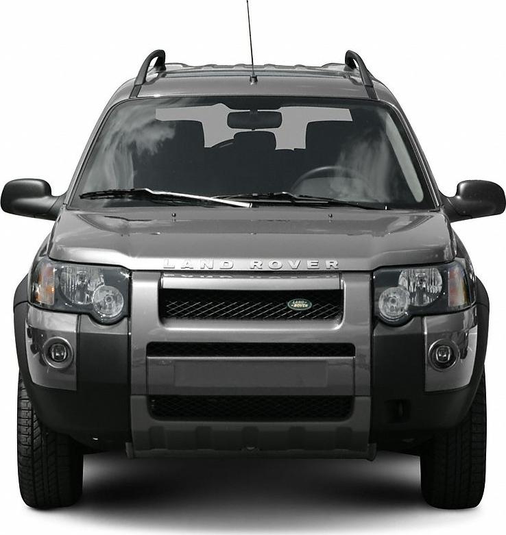 Front view with dual circular headlights and integrated fog lamps