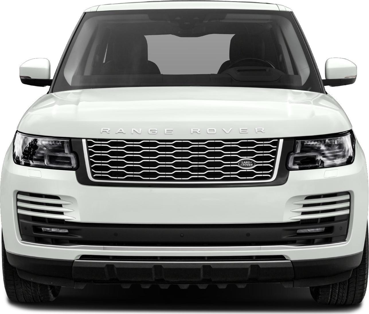 Front grille and LED headlights of luxury SUV