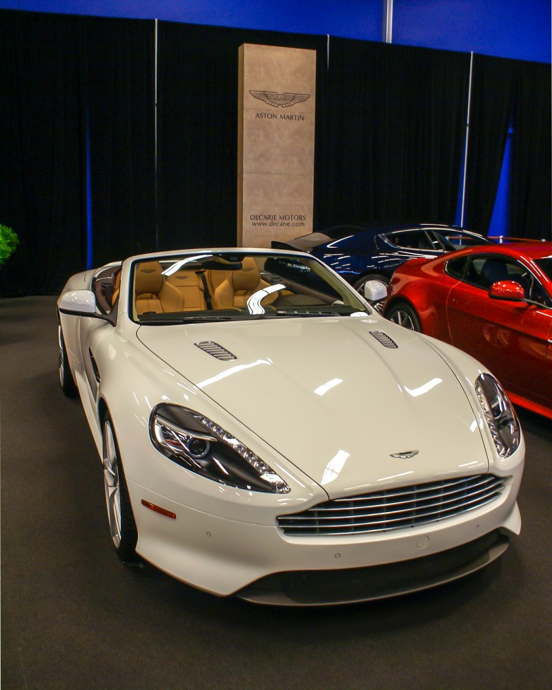 Convertible with modern headlights and grille front view