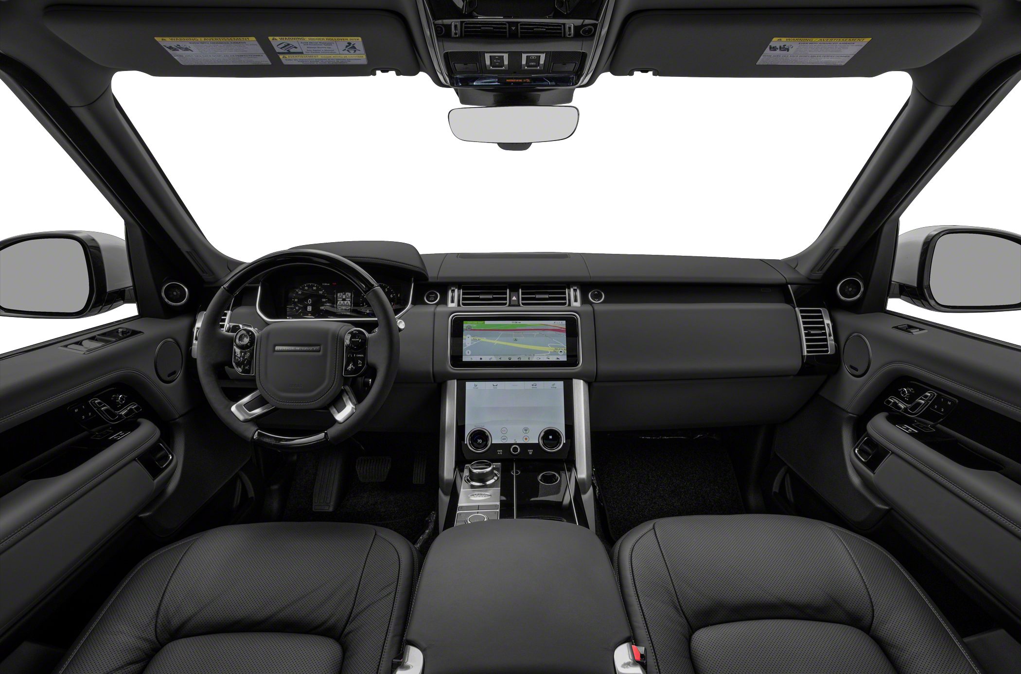 Digital dashboard and dual touchscreen infotainment system in luxury SUV interior