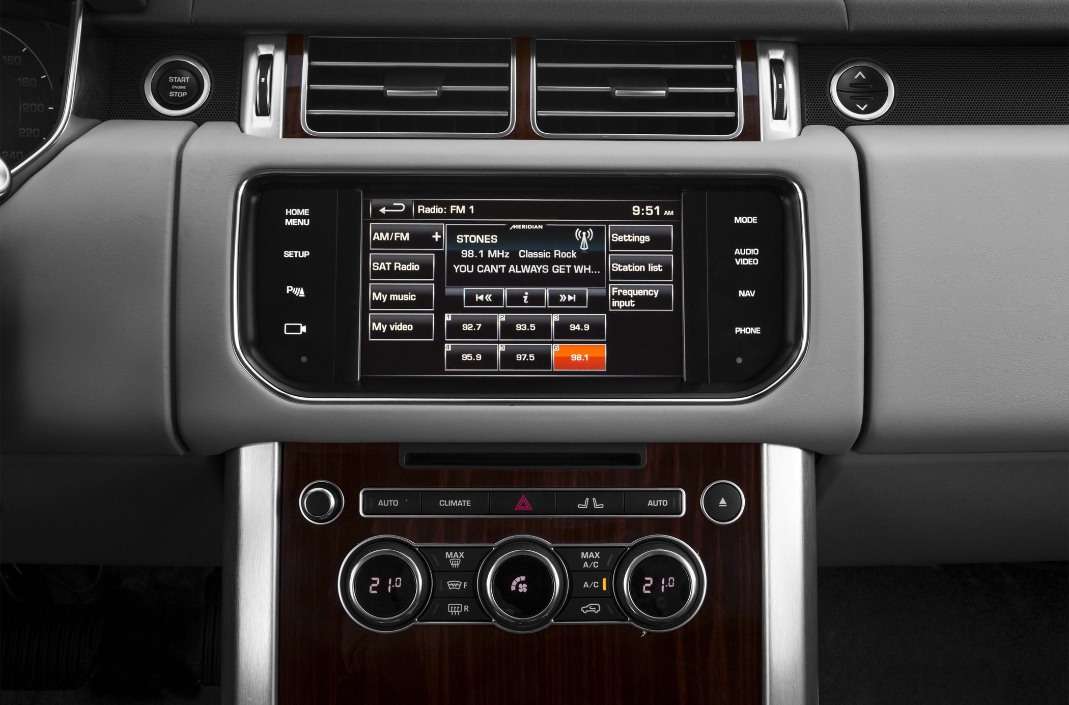 Infotainment touchscreen and dual-zone climate control knobs