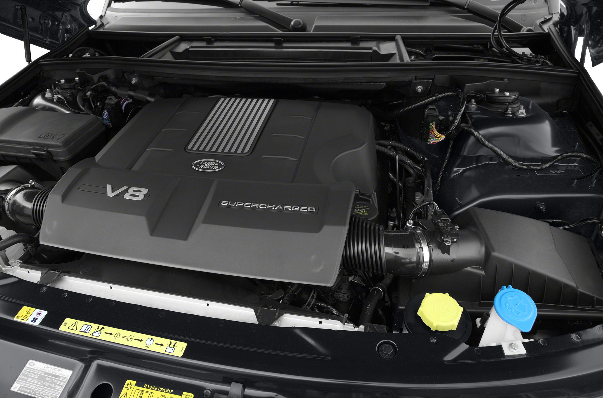 V8 supercharged engine with detailed engine bay components