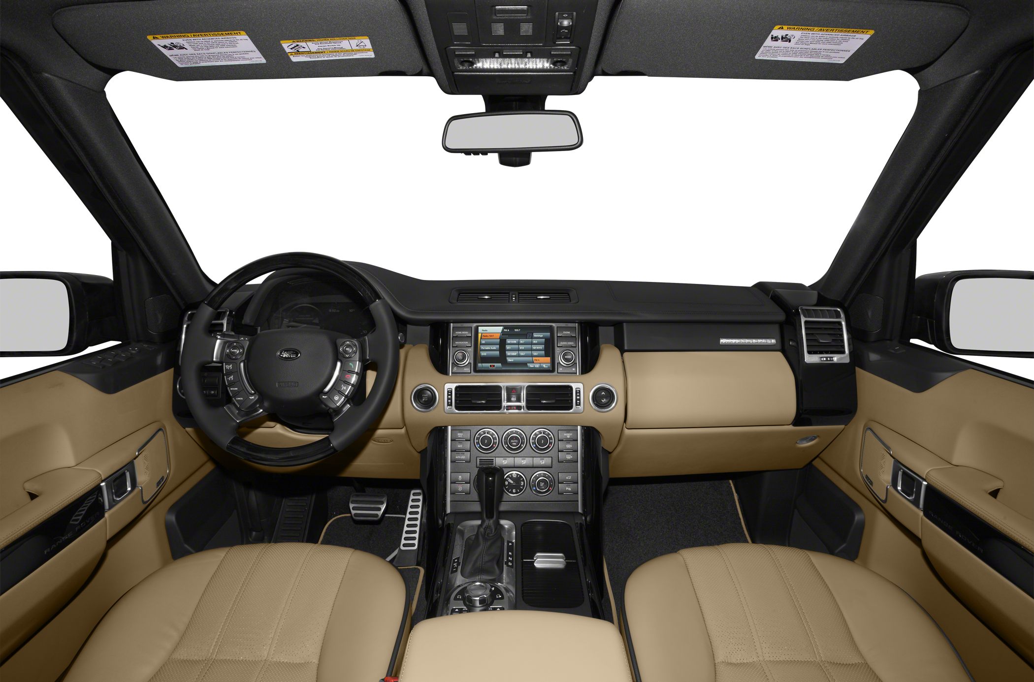 Dashboard, steering wheel, center console, beige leather interior
