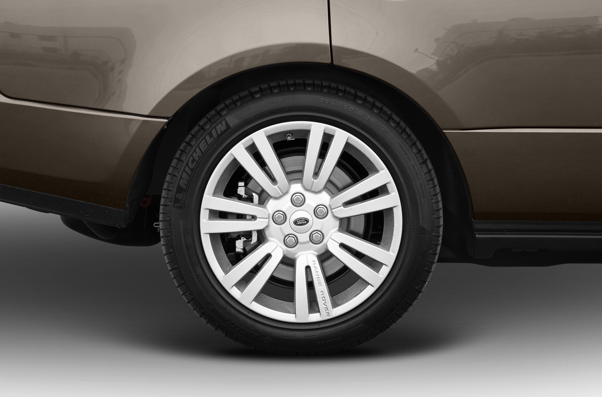 Alloy wheel and tire close-up of a luxury SUV