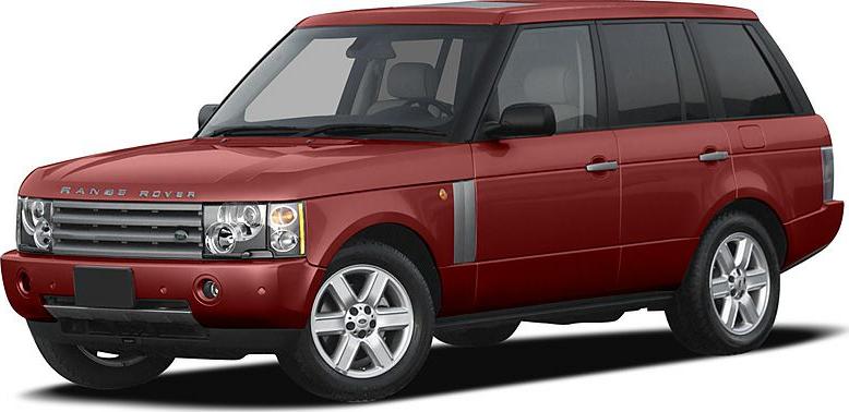 Front 3-4 side view of red SUV with alloy wheels and distinct headlights