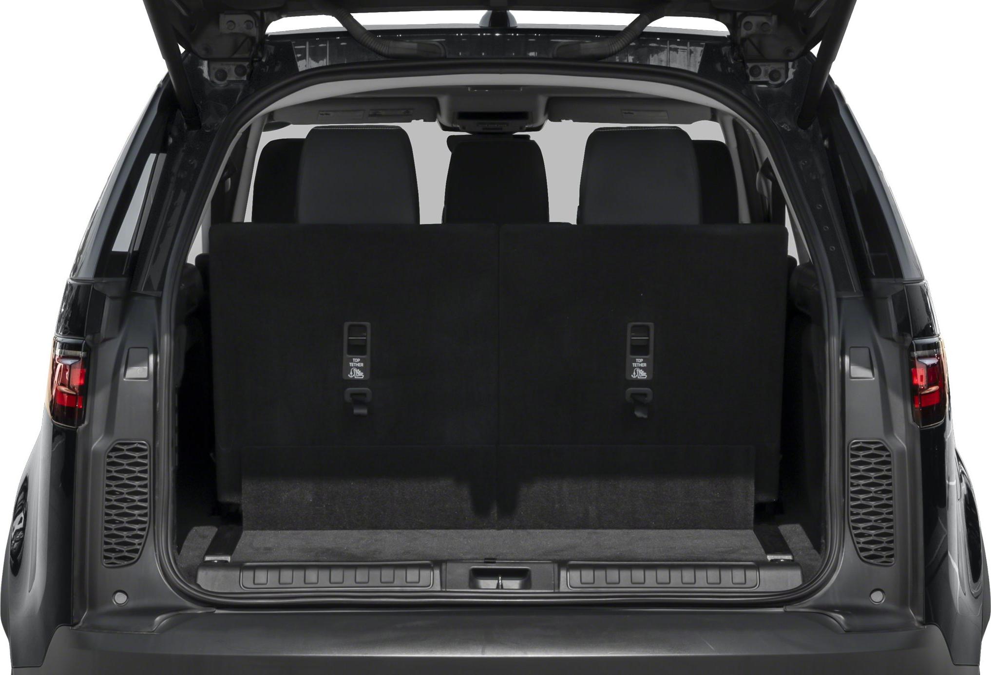 Rear cargo space with third-row seats in SUV